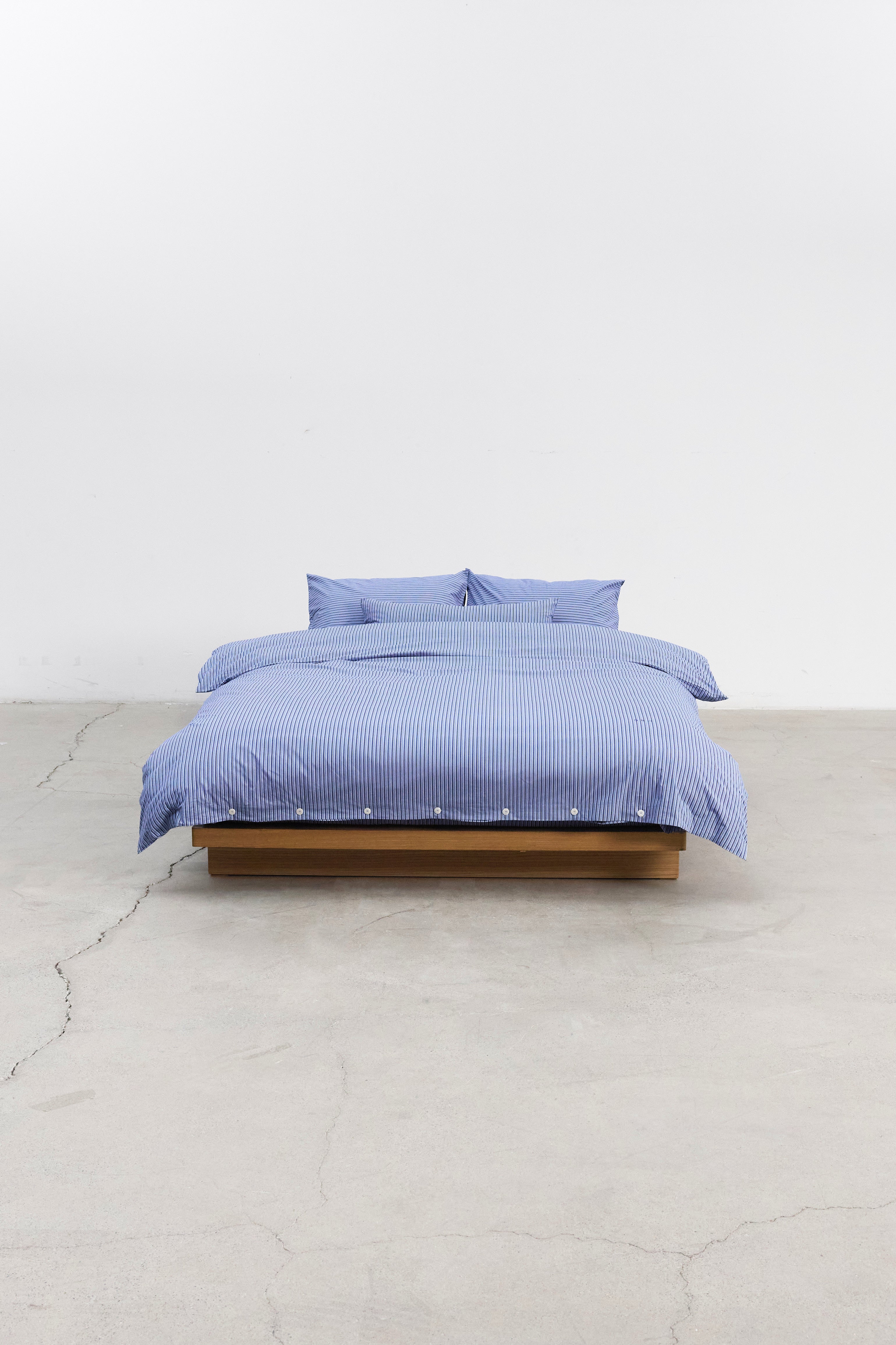 DUVET COVER - THIN STRIPE SEA / 2 SIZES