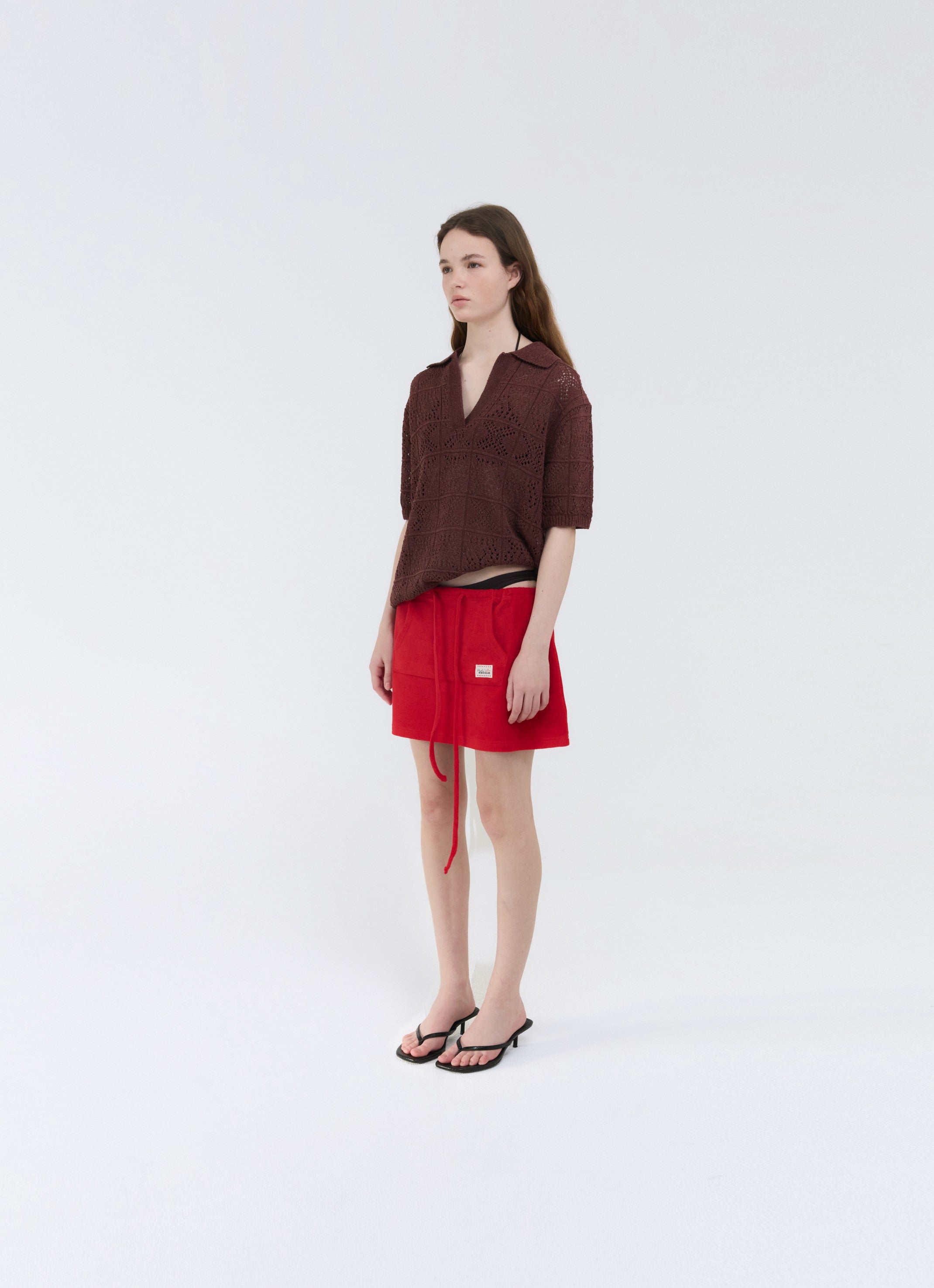 CROCHET KNIT COLLAR TOP