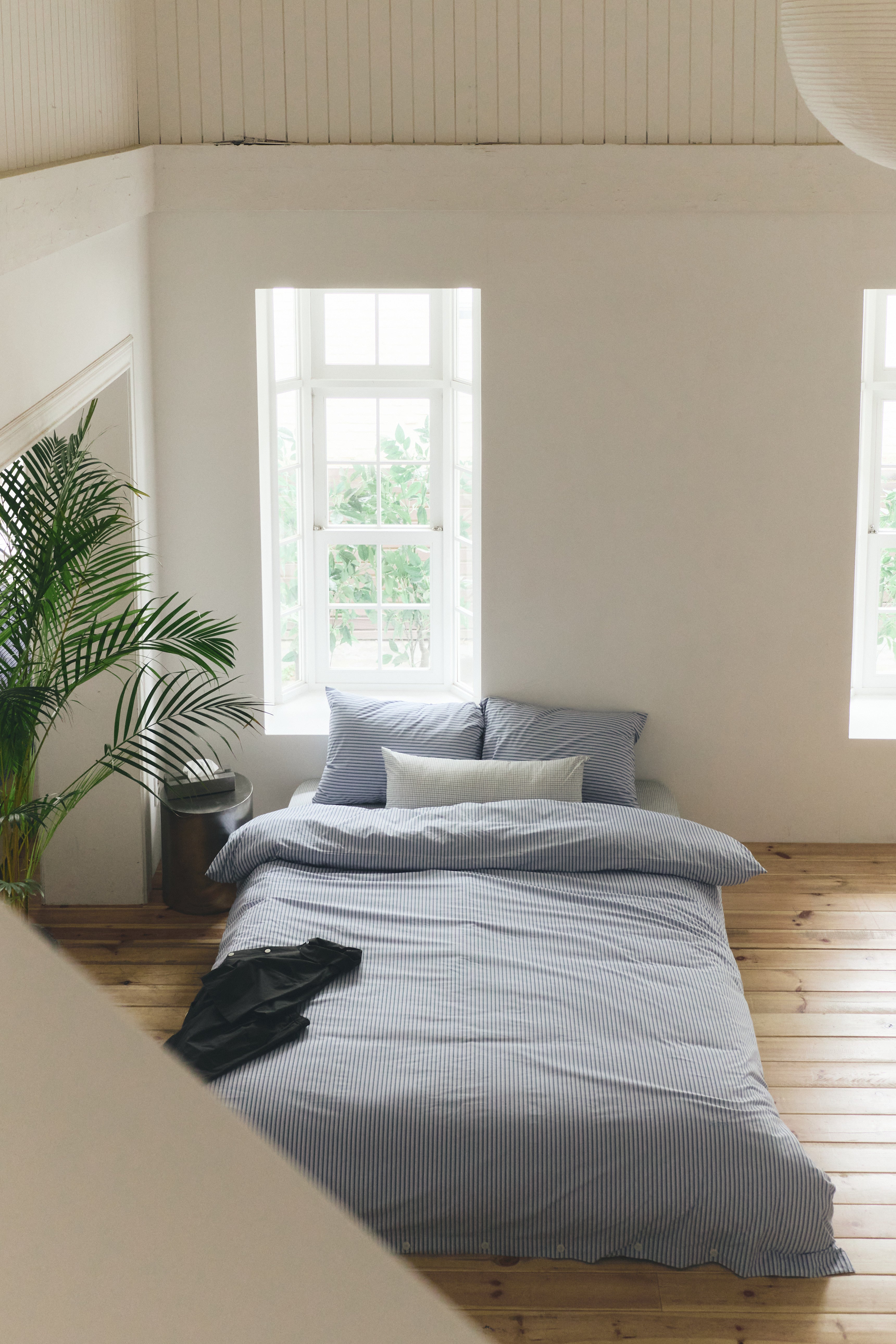 DUVET COVER - THIN STRIPE AQUA / 2 SIZES