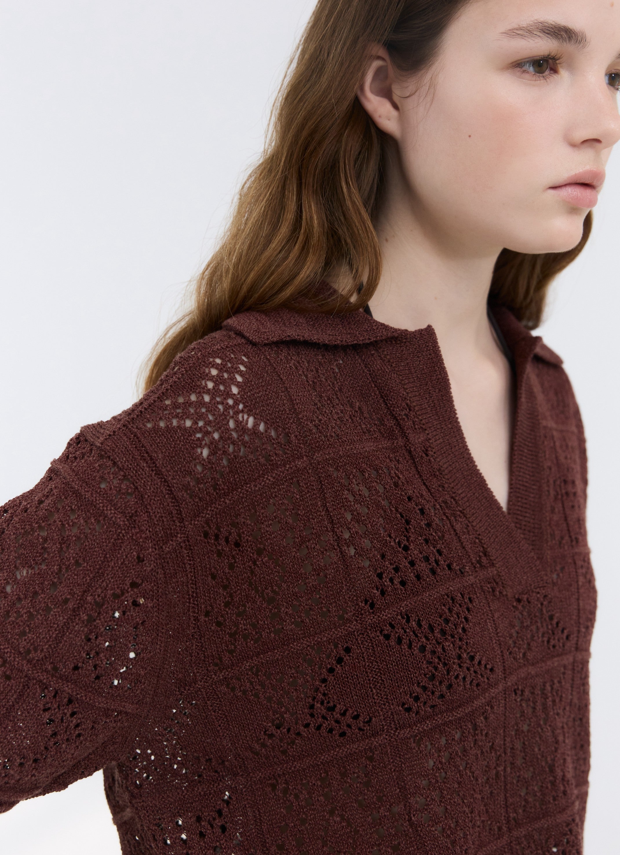 CROCHET KNIT COLLAR TOP