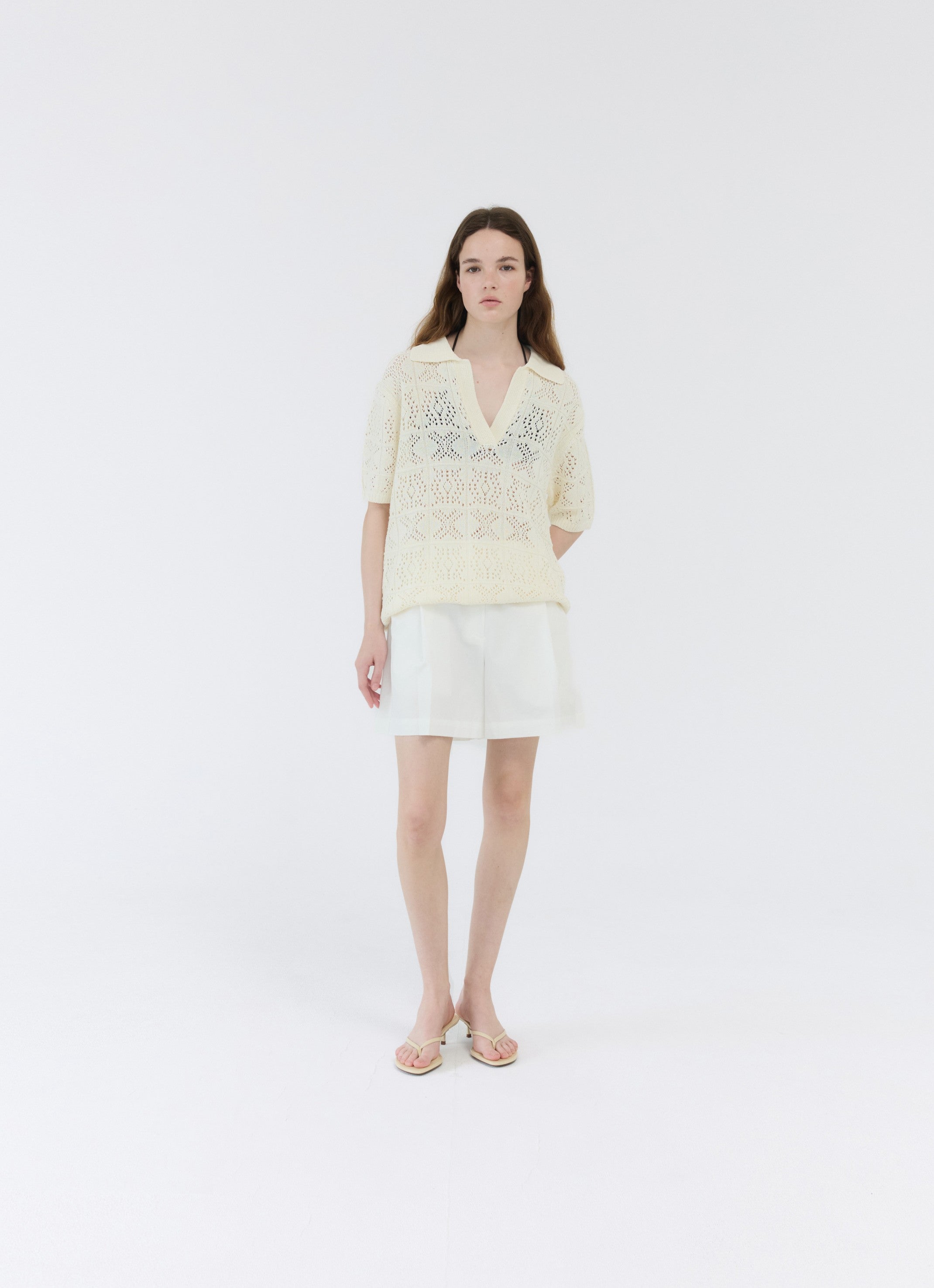 CROCHET KNIT COLLAR TOP