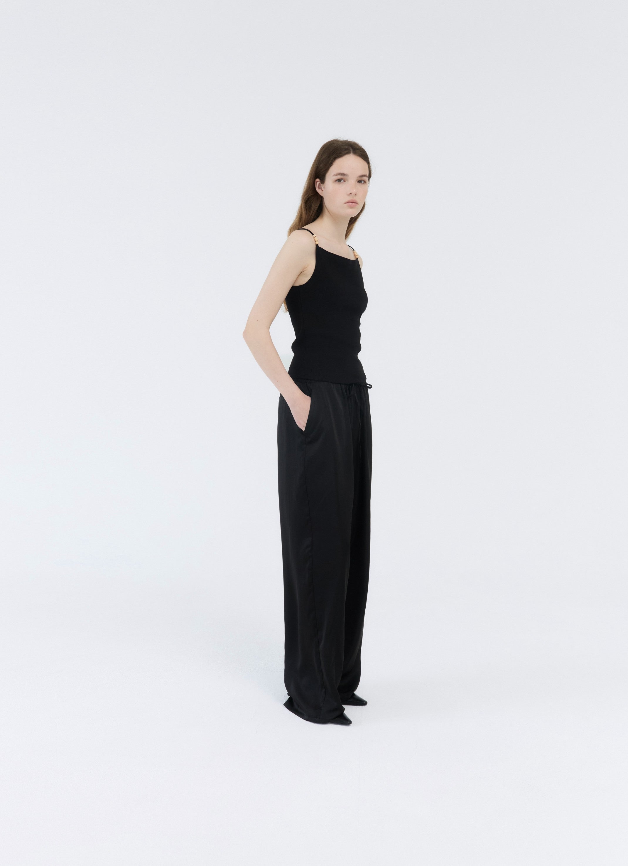 SATIN DRAWSTRING PANTS