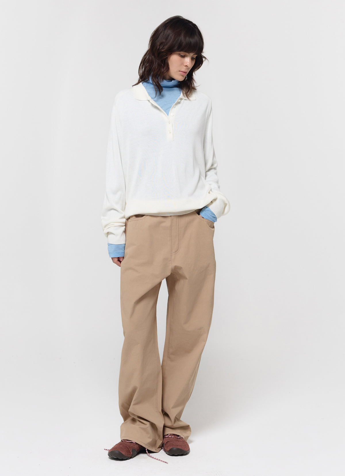 26FW WOOL SILK POLO KNIT