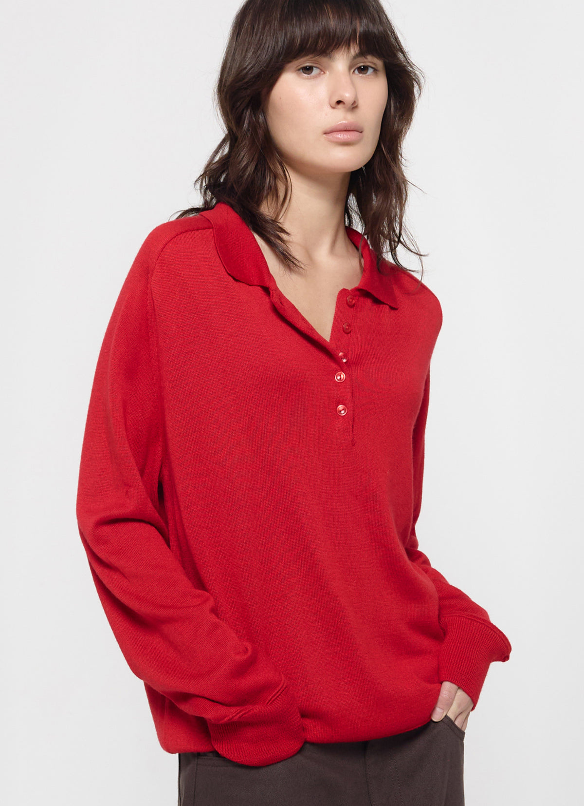 26FW WOOL SILK POLO KNIT