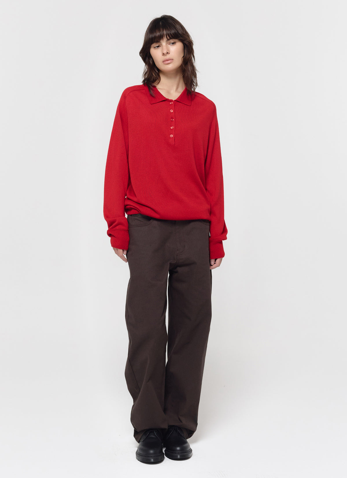 26FW WOOL SILK POLO KNIT