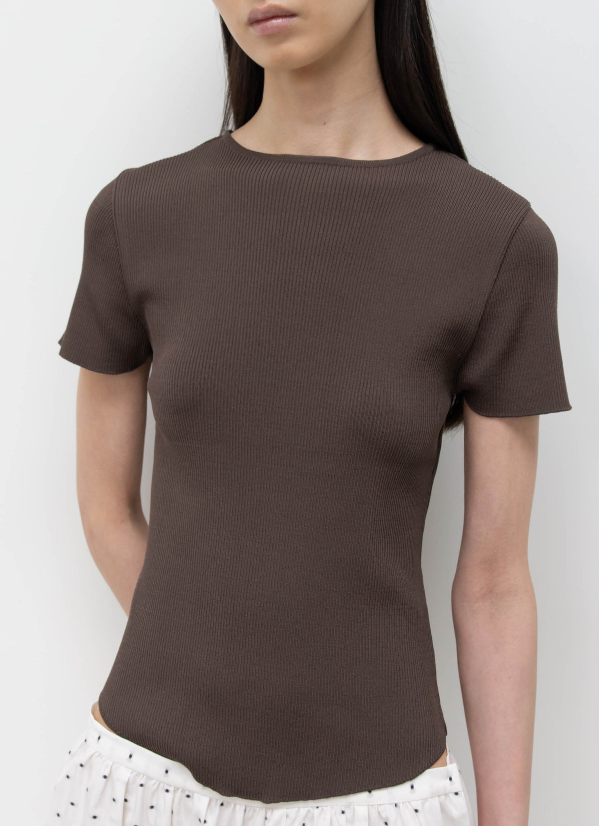 26FW RIBBED HALF SLEEVE KNIT