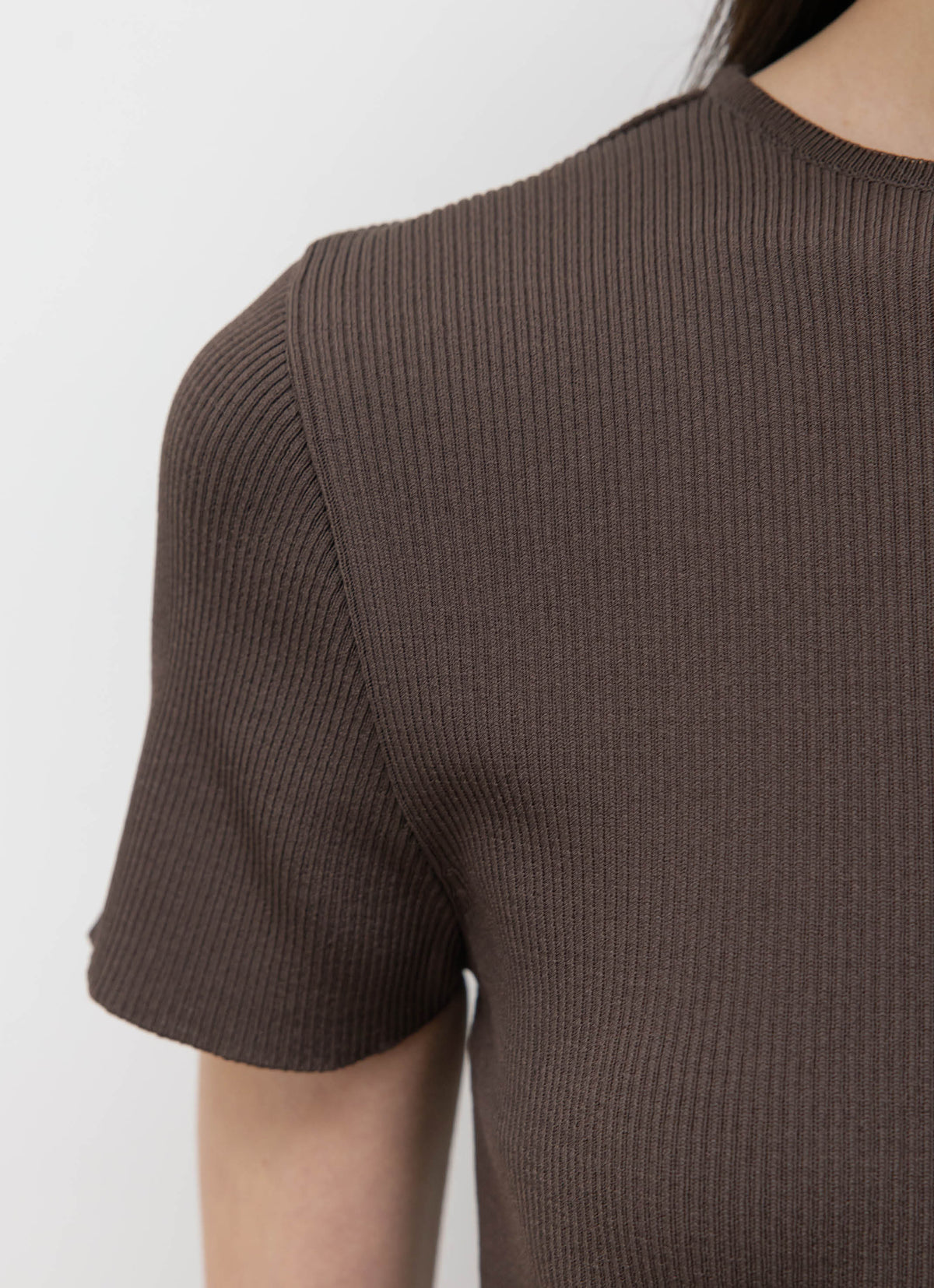 26FW RIBBED HALF SLEEVE KNIT