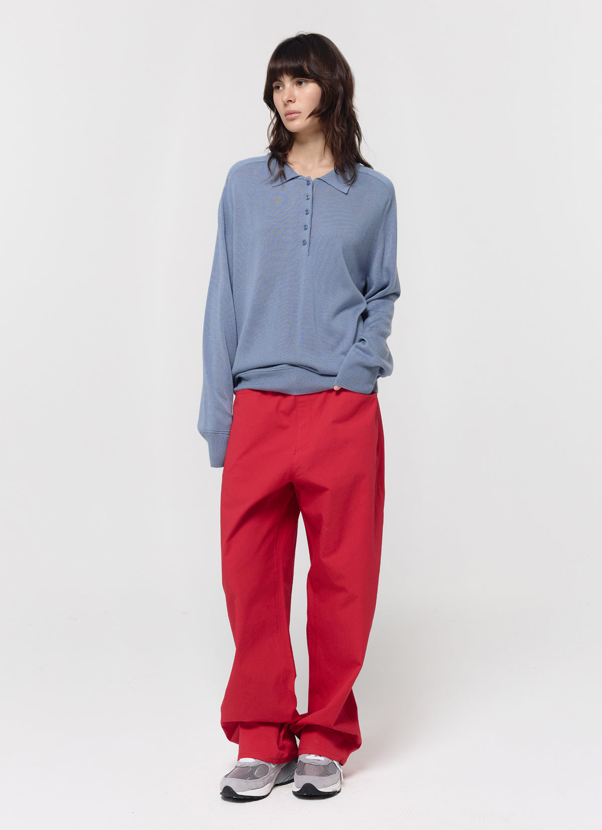 26FW WOOL SILK POLO KNIT