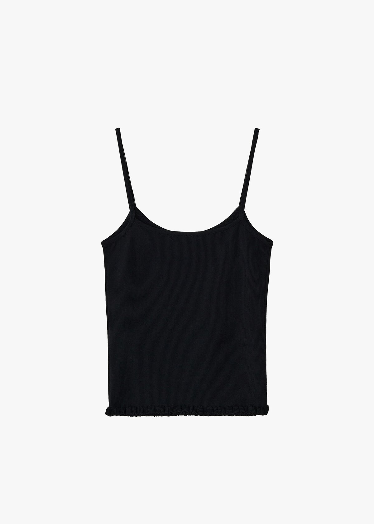 26FW RIBBED FRILL SLEEVELESS