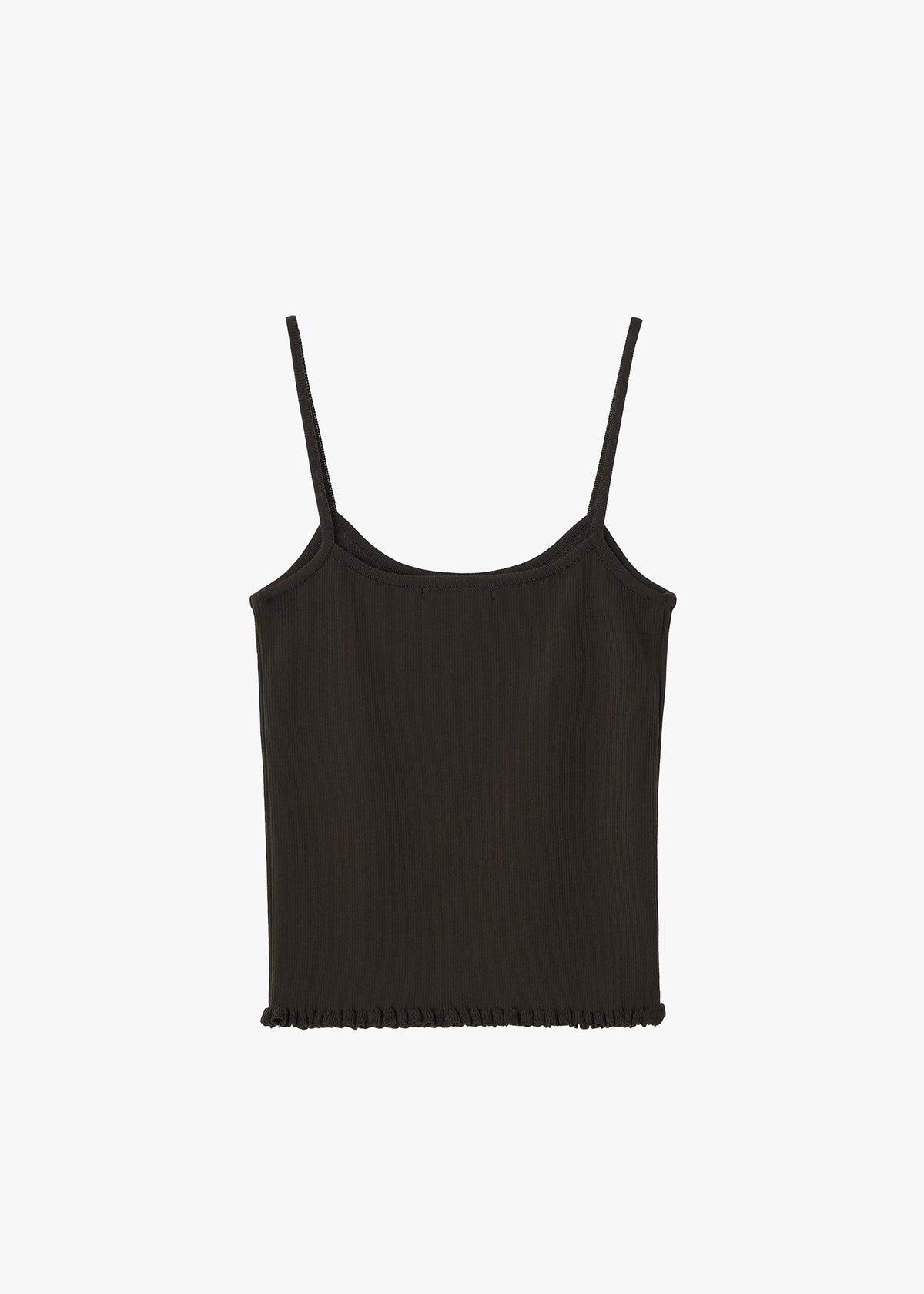 26FW RIBBED FRILL SLEEVELESS