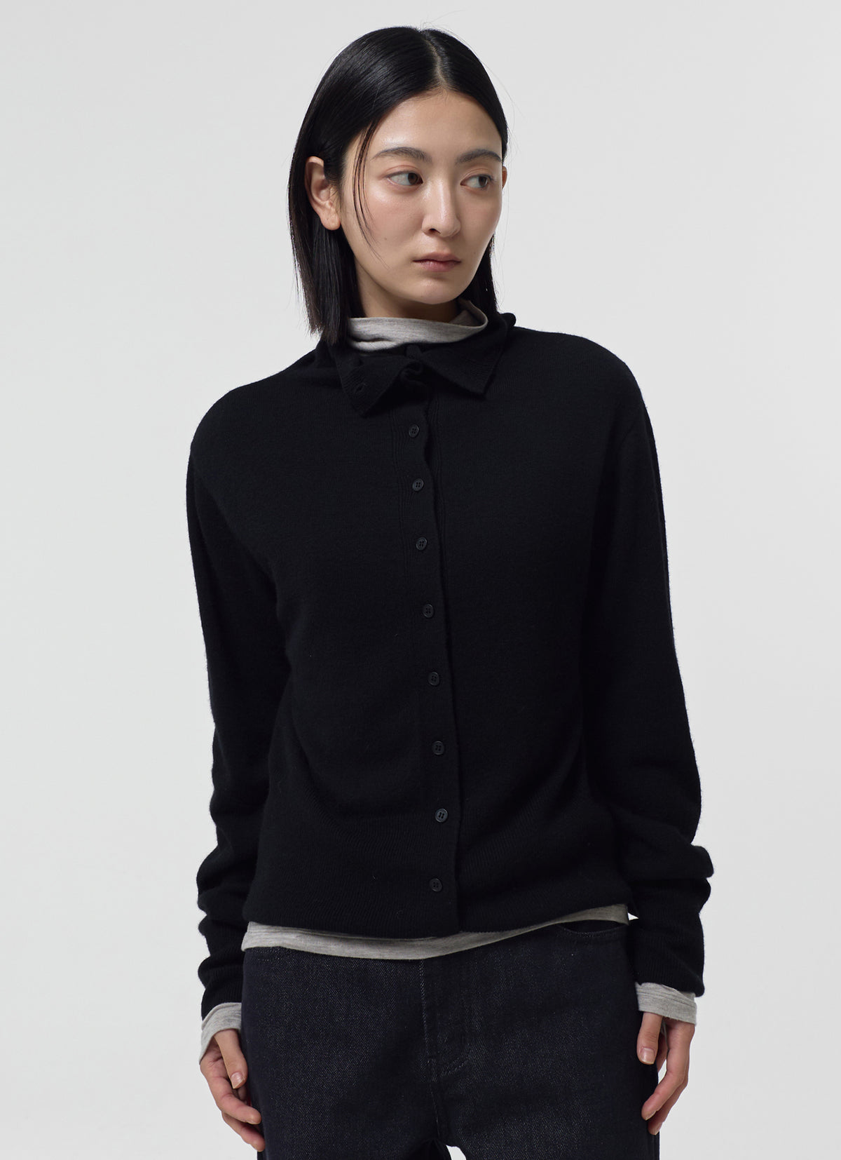 26FW WOOL BLEND HIGH-NECK CARDIGAN