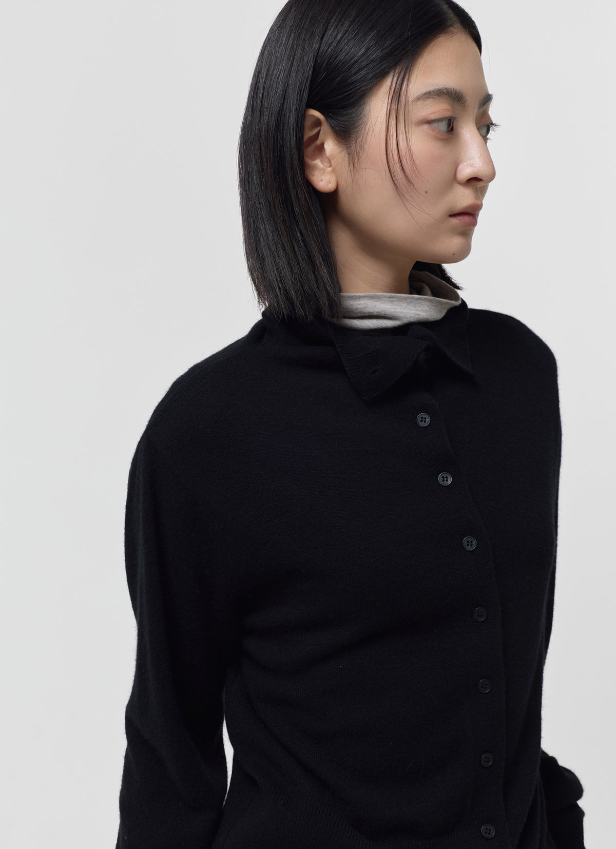 26FW WOOL BLEND HIGH-NECK CARDIGAN