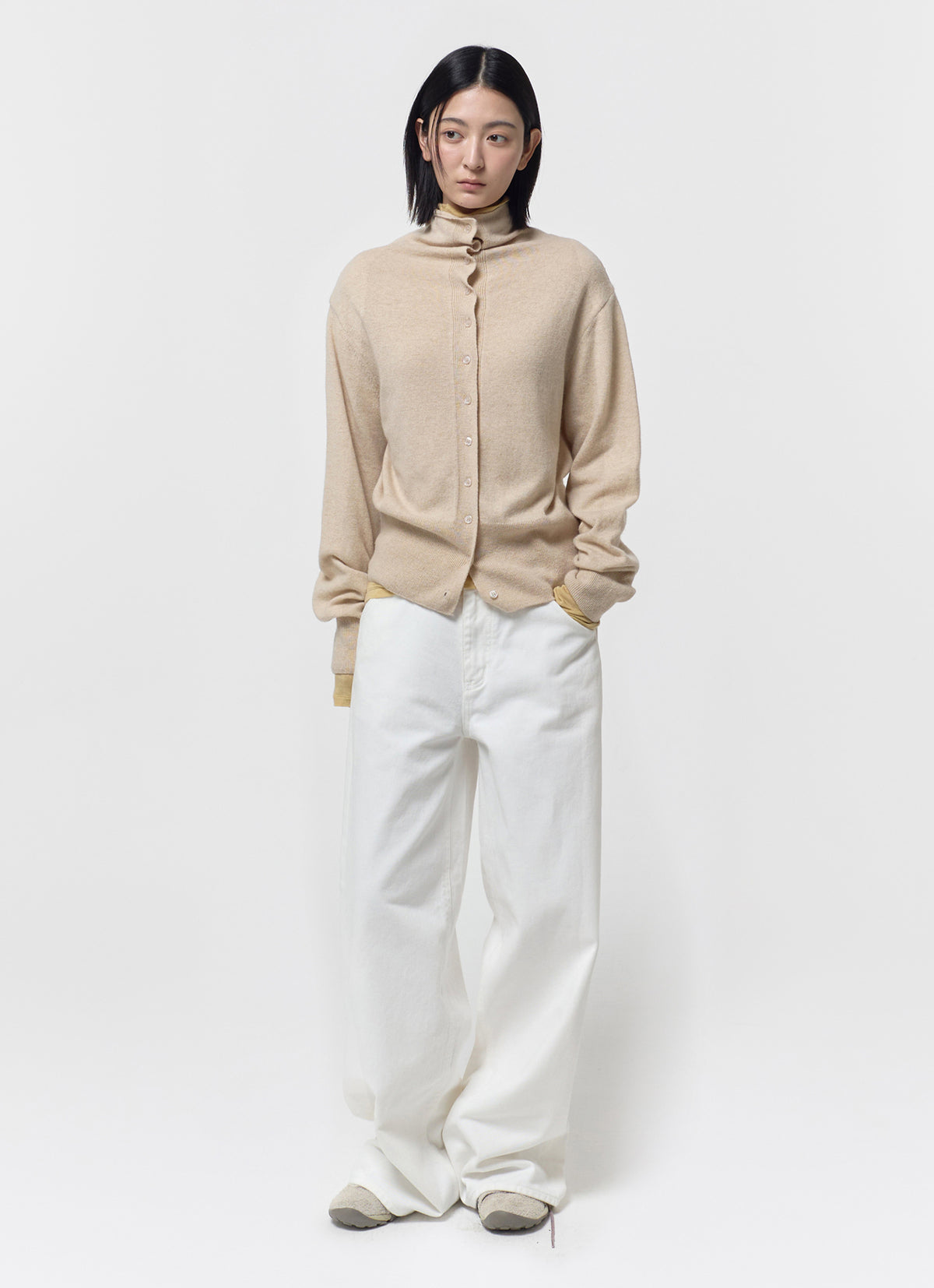 26FW WOOL BLEND HIGH-NECK CARDIGAN