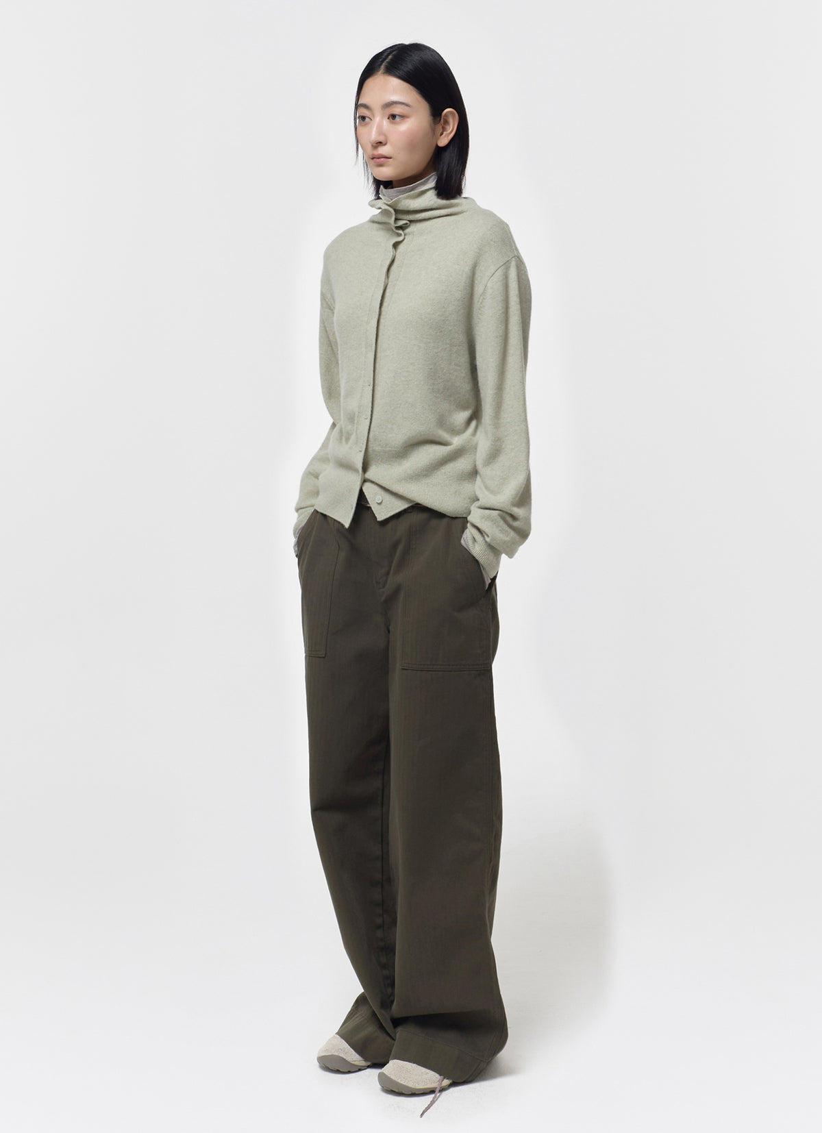26FW WOOL BLEND HIGH-NECK CARDIGAN
