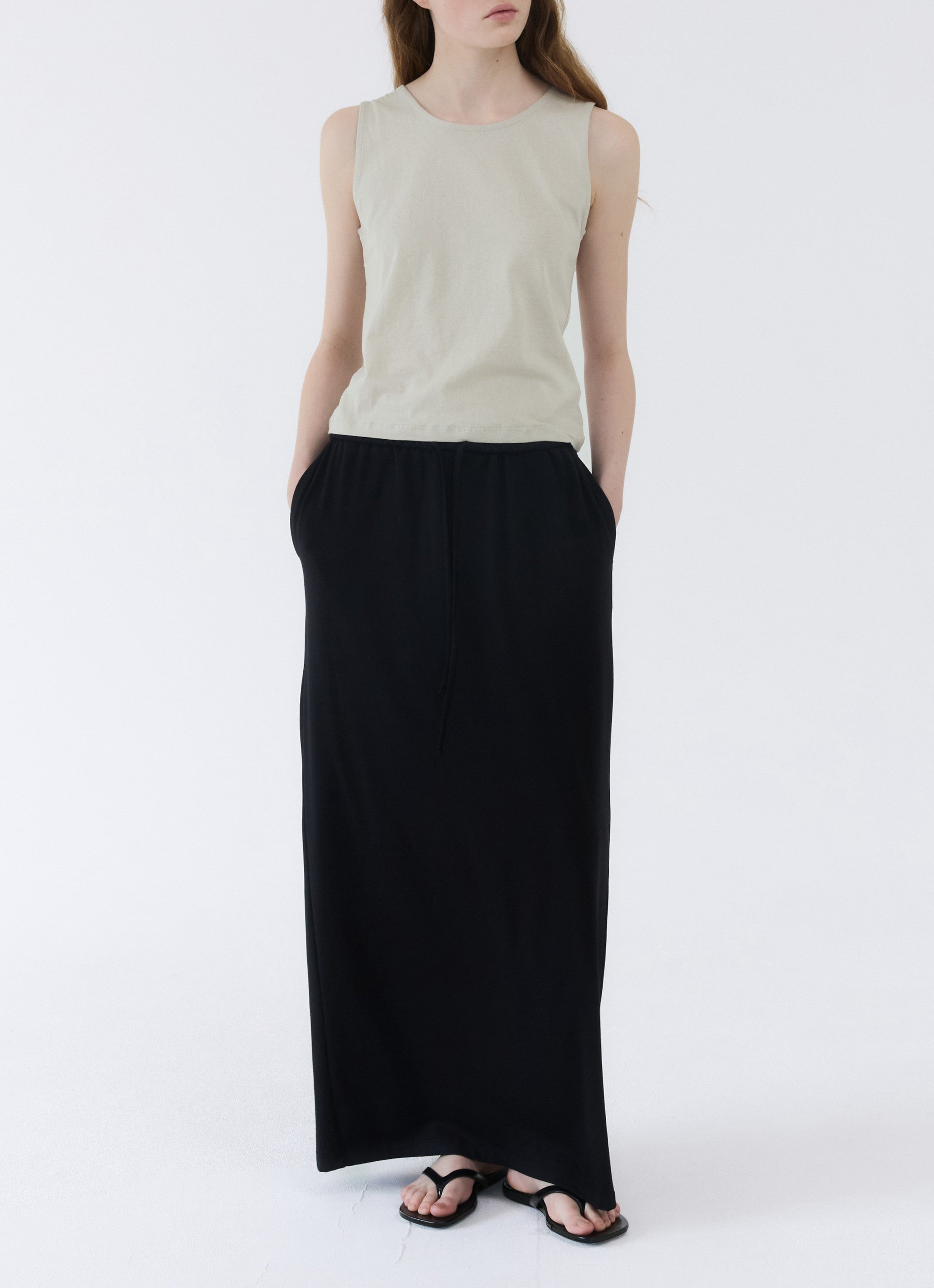 DRAW MAXI SKIRT