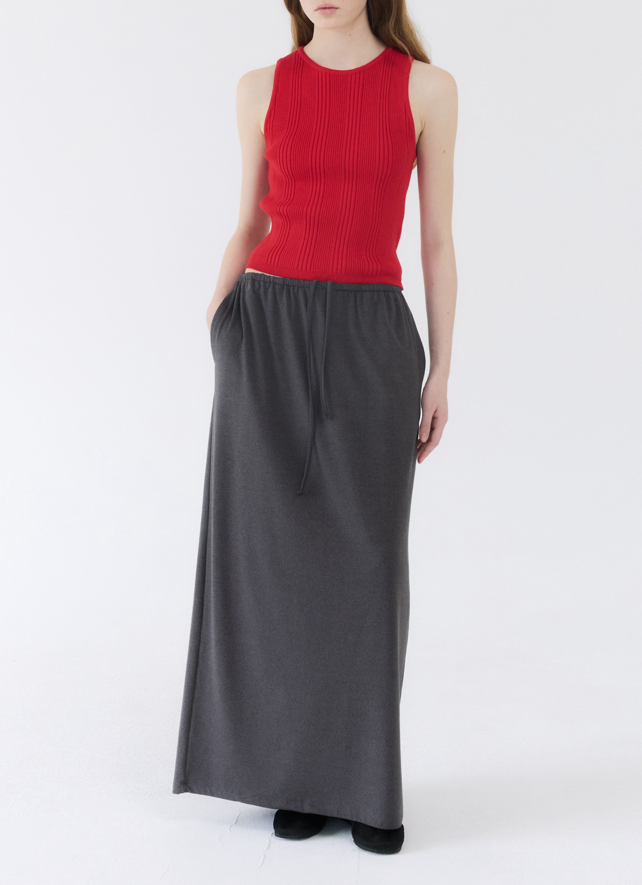DRAW MAXI SKIRT