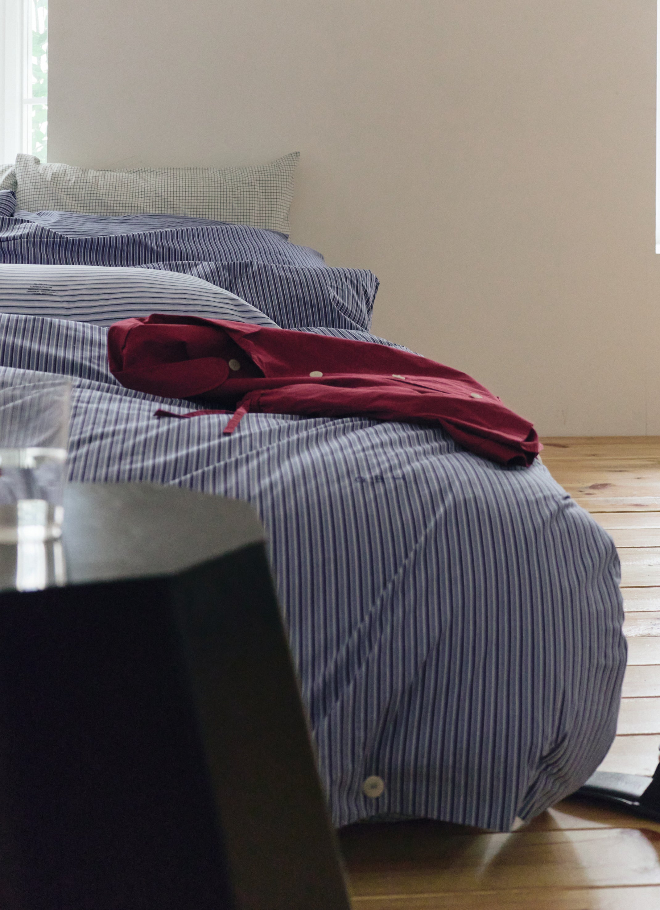 DUVET COVER - THIN STRIPE SEA / 2 SIZES
