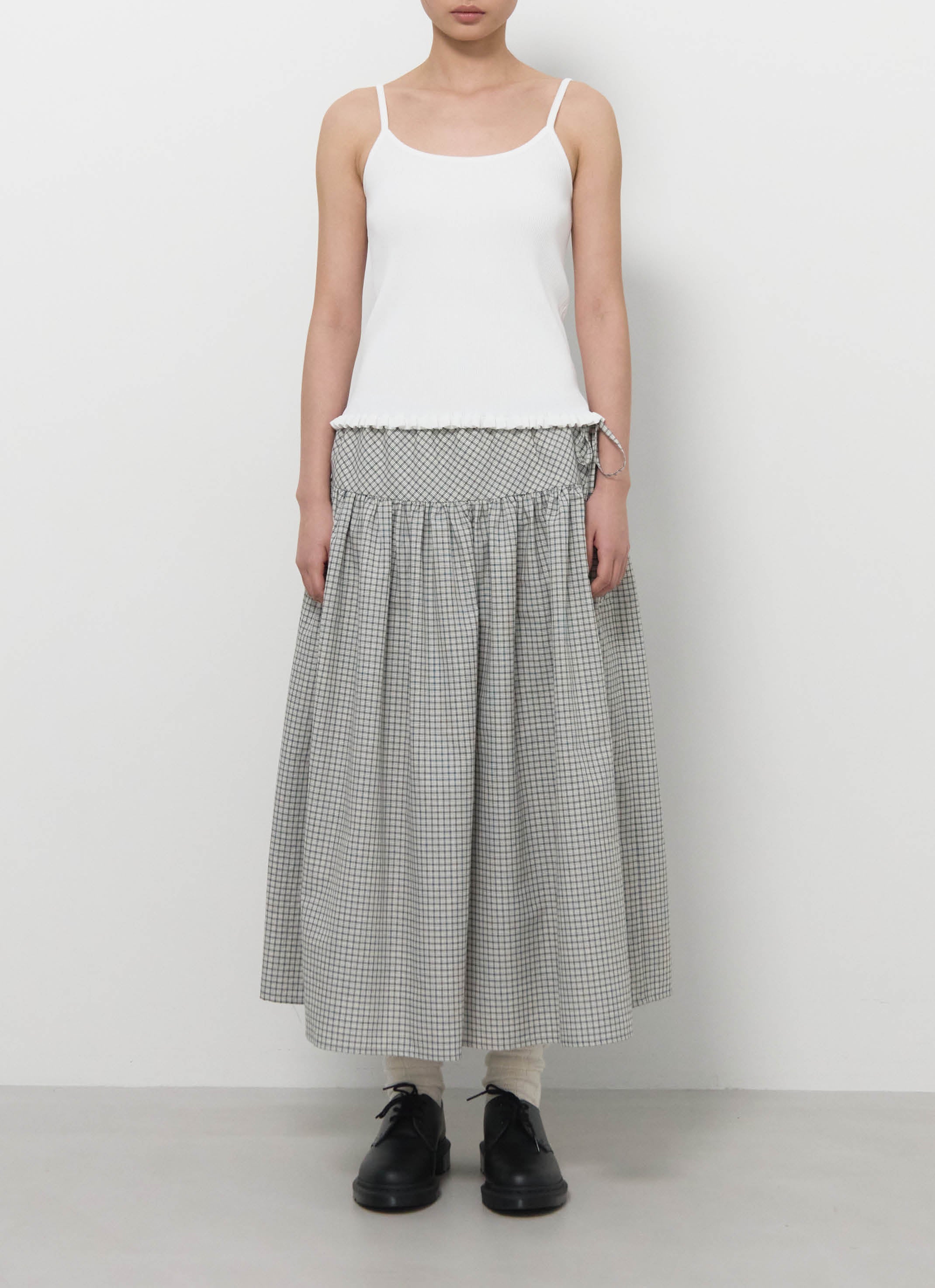 SIDE DRAWSTRING FLARE SKIRT
