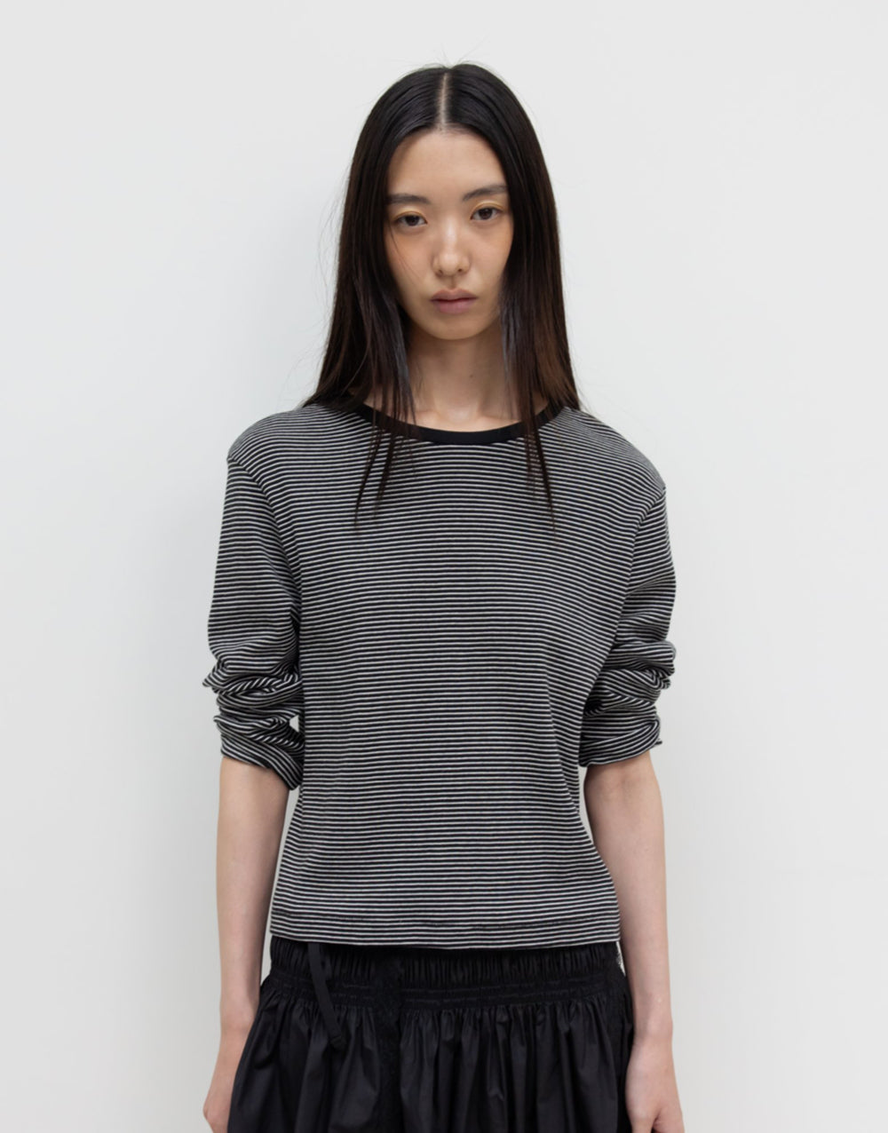 MID SLEEVE STRIPE TOP