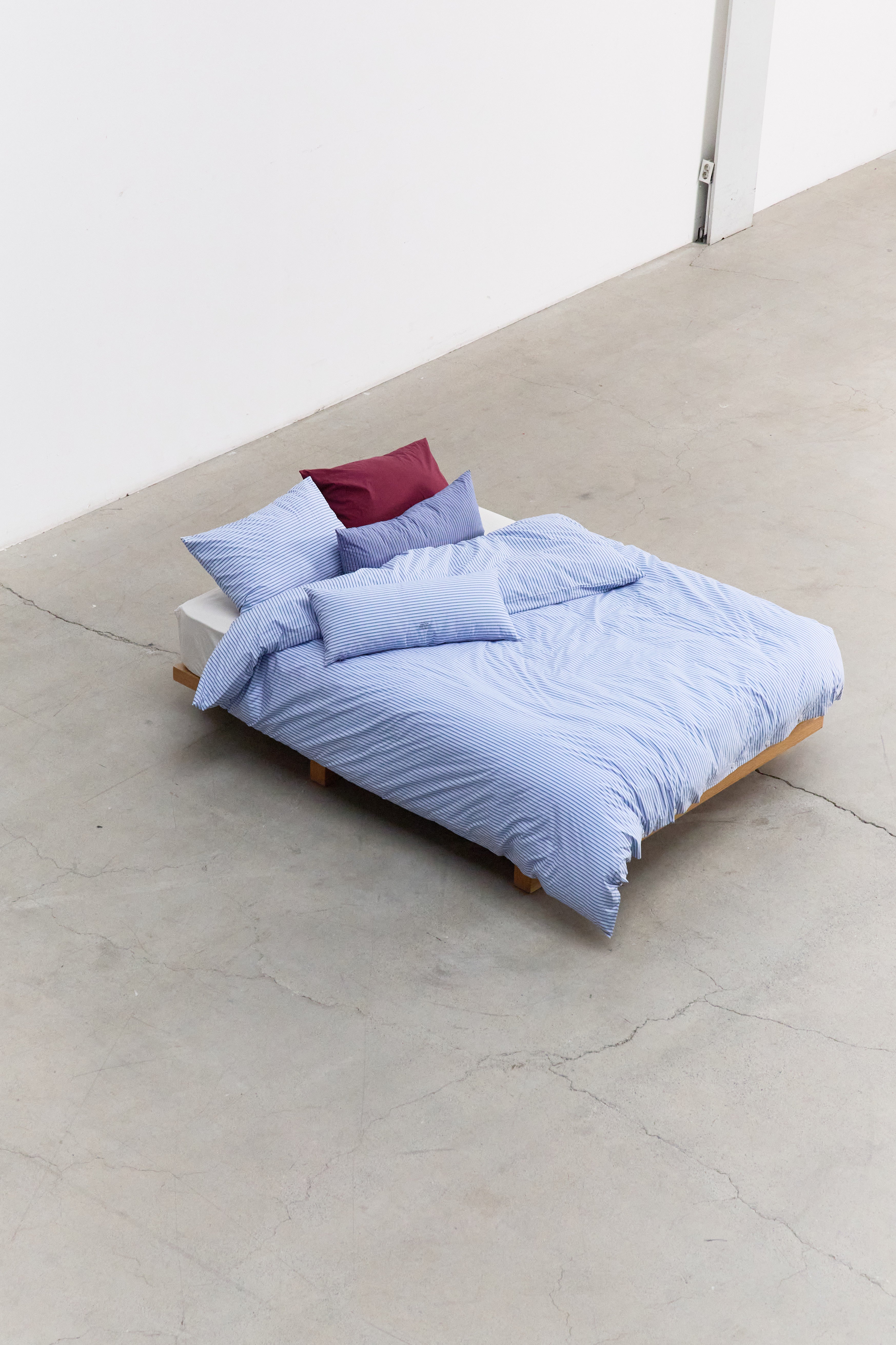 DUVET COVER - THIN STRIPE AQUA / 2 SIZES