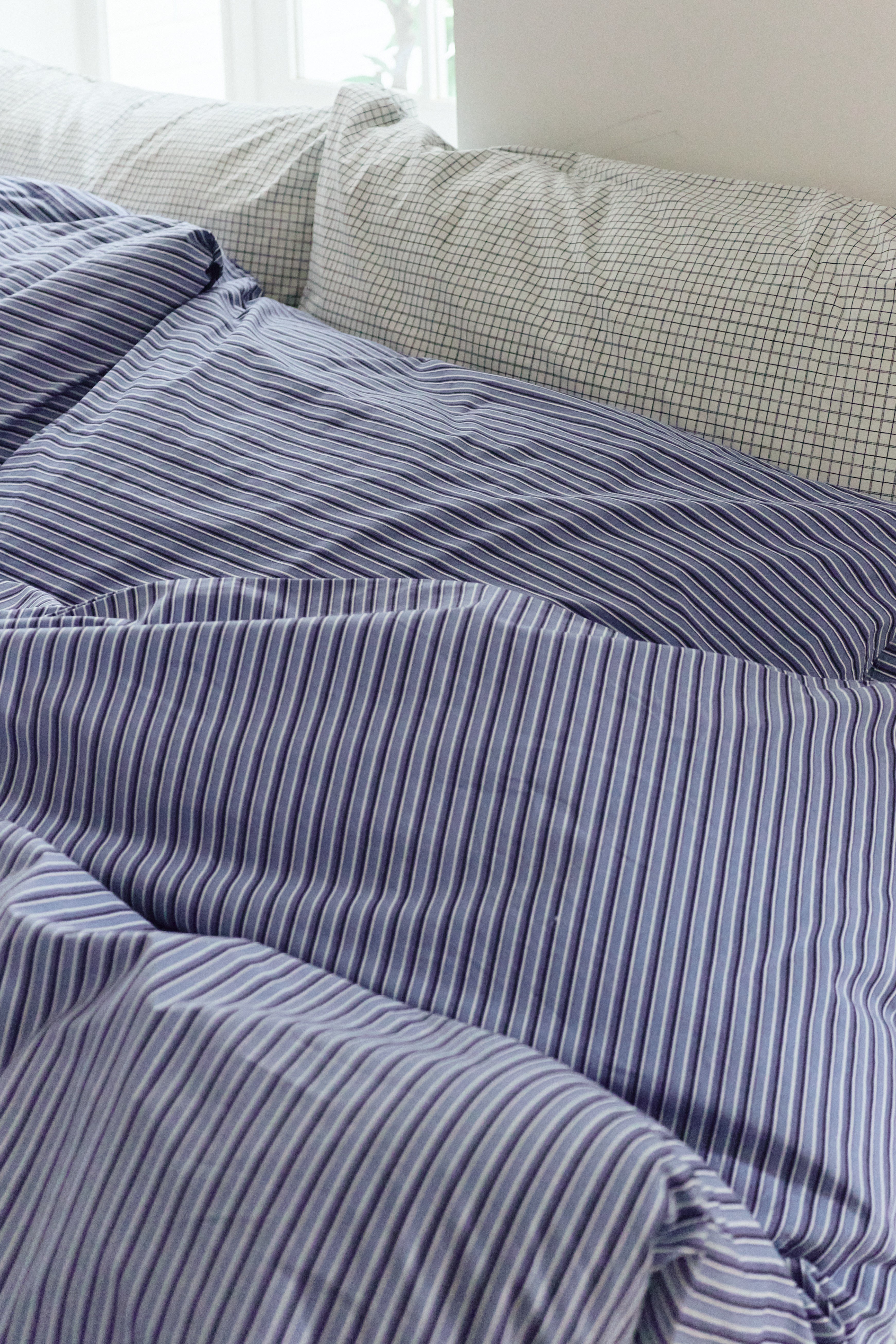 DUVET COVER - THIN STRIPE SEA / 2 SIZES