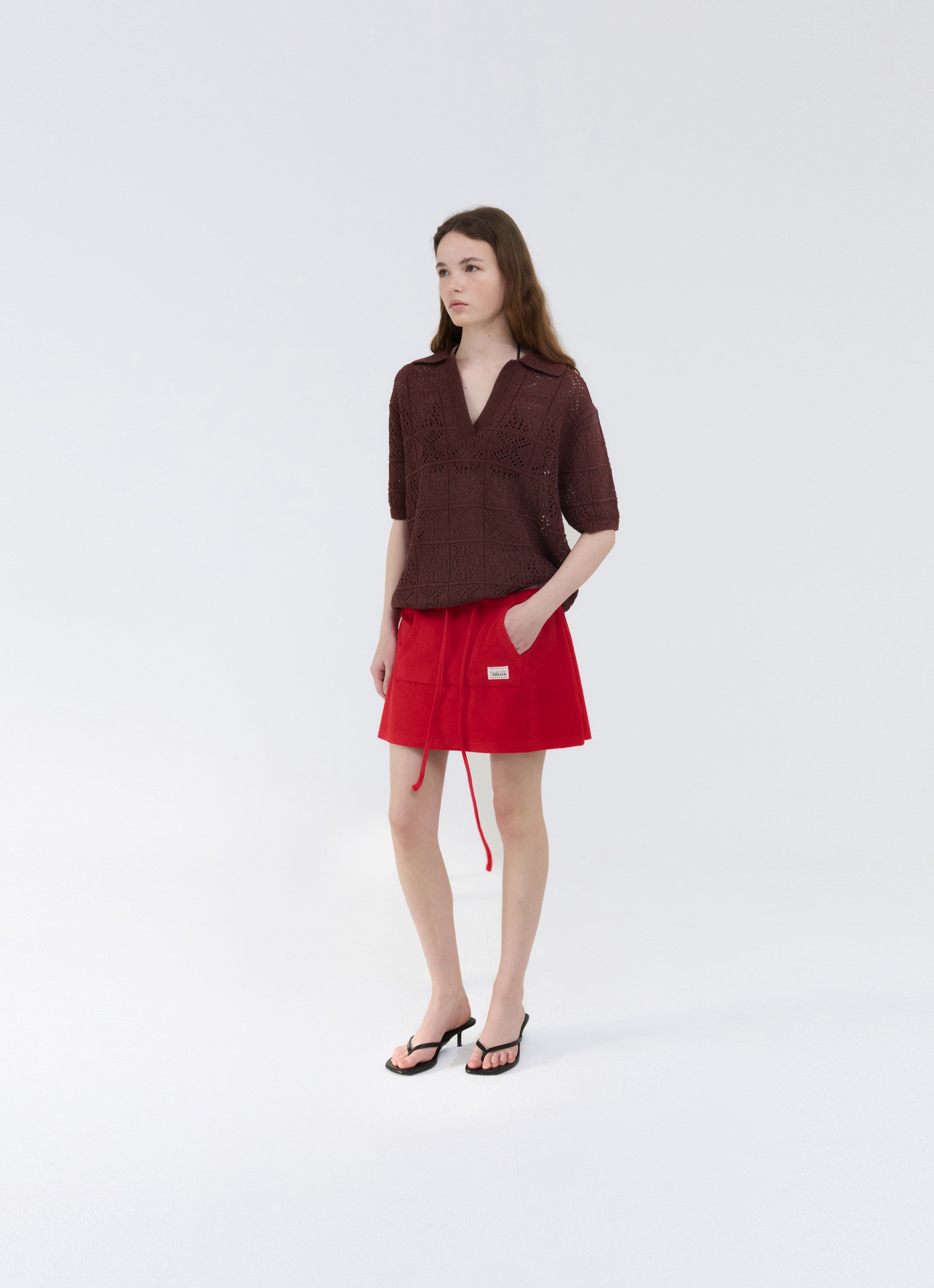 CROCHET KNIT COLLAR TOP