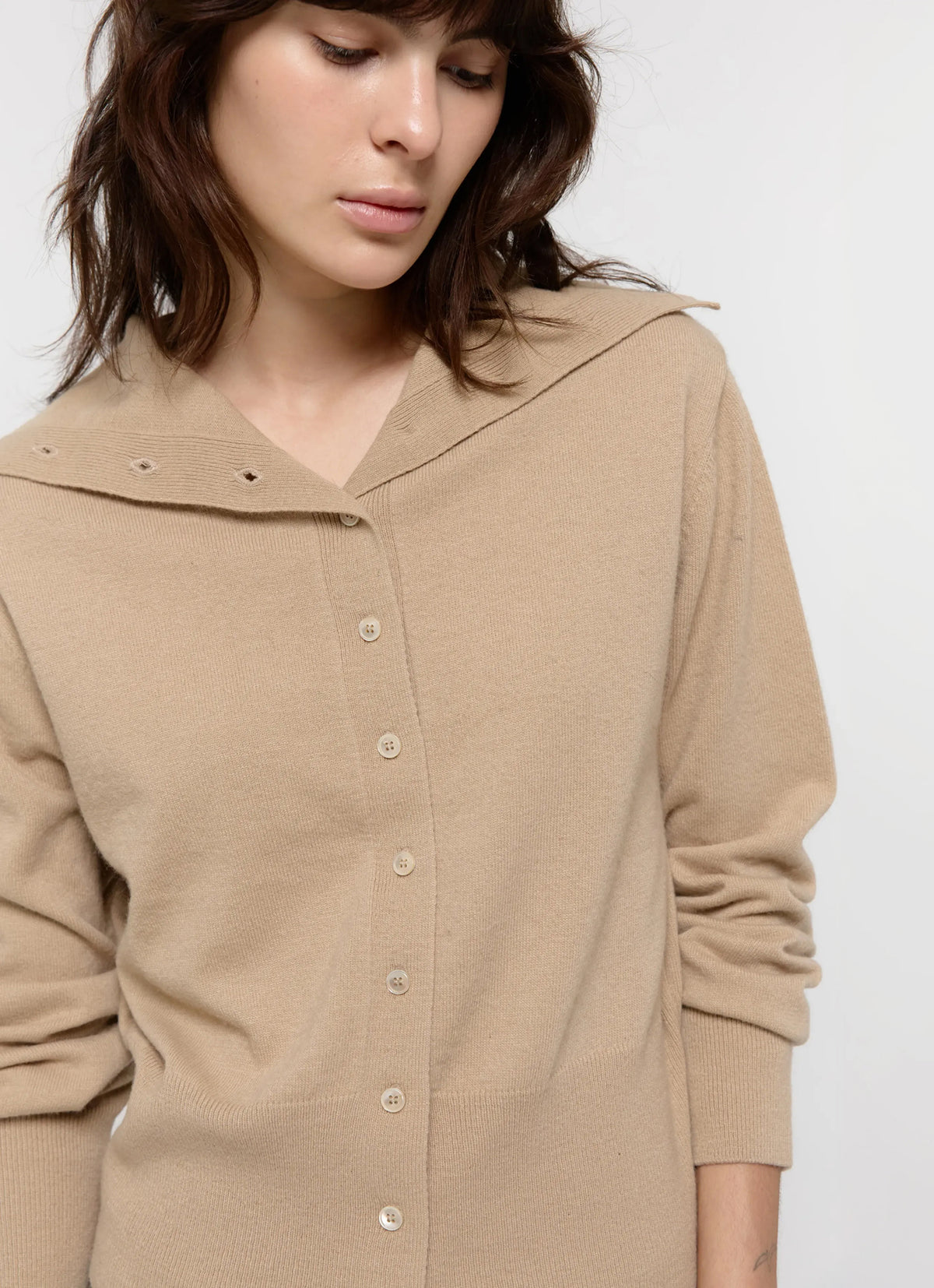 26FW MERINO WOOL HIGH-NECK CARDIGAN