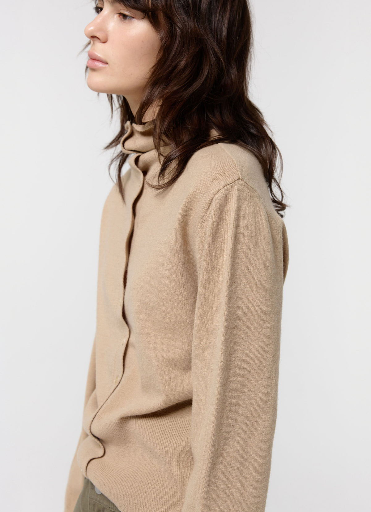26FW MERINO WOOL HIGH-NECK CARDIGAN