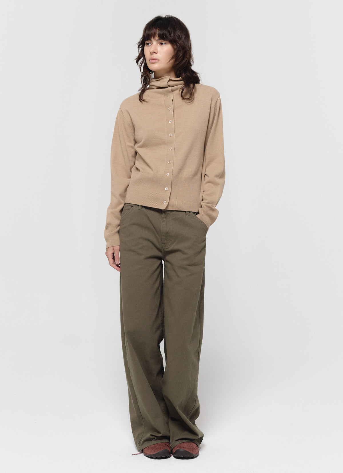 26FW MERINO WOOL HIGH-NECK CARDIGAN