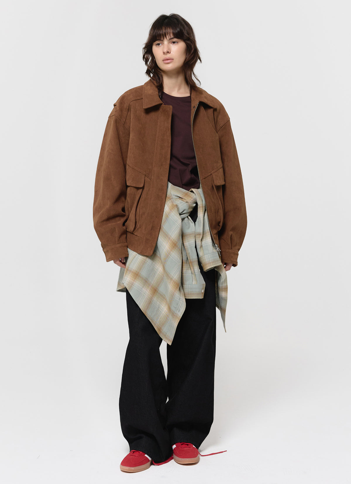 26FW FAUX SUEDE BOMBER