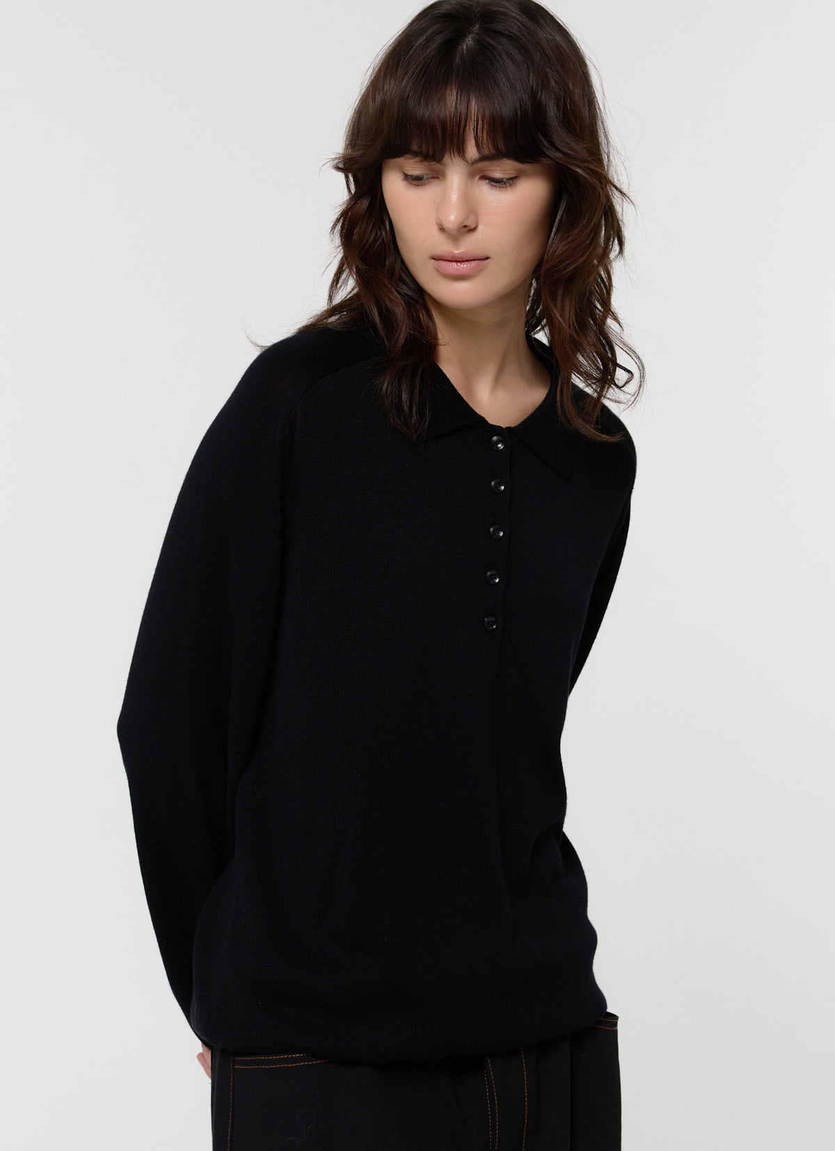 26FW WOOL SILK POLO KNIT