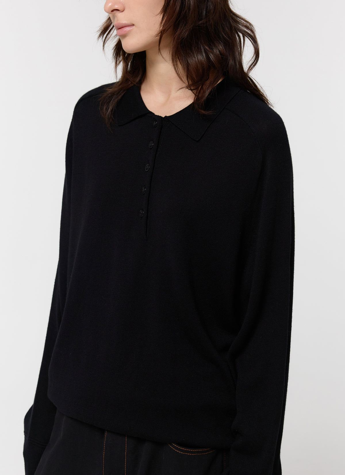 26FW WOOL SILK POLO KNIT