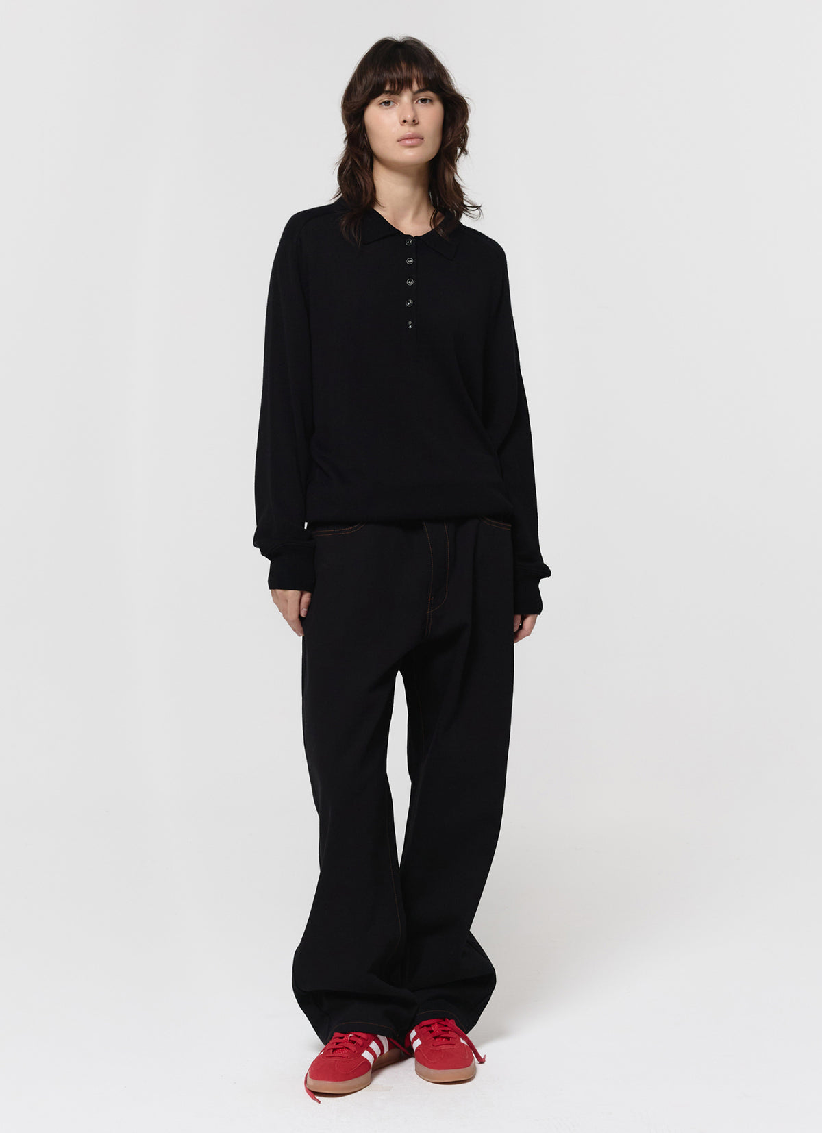 26FW WOOL SILK POLO KNIT