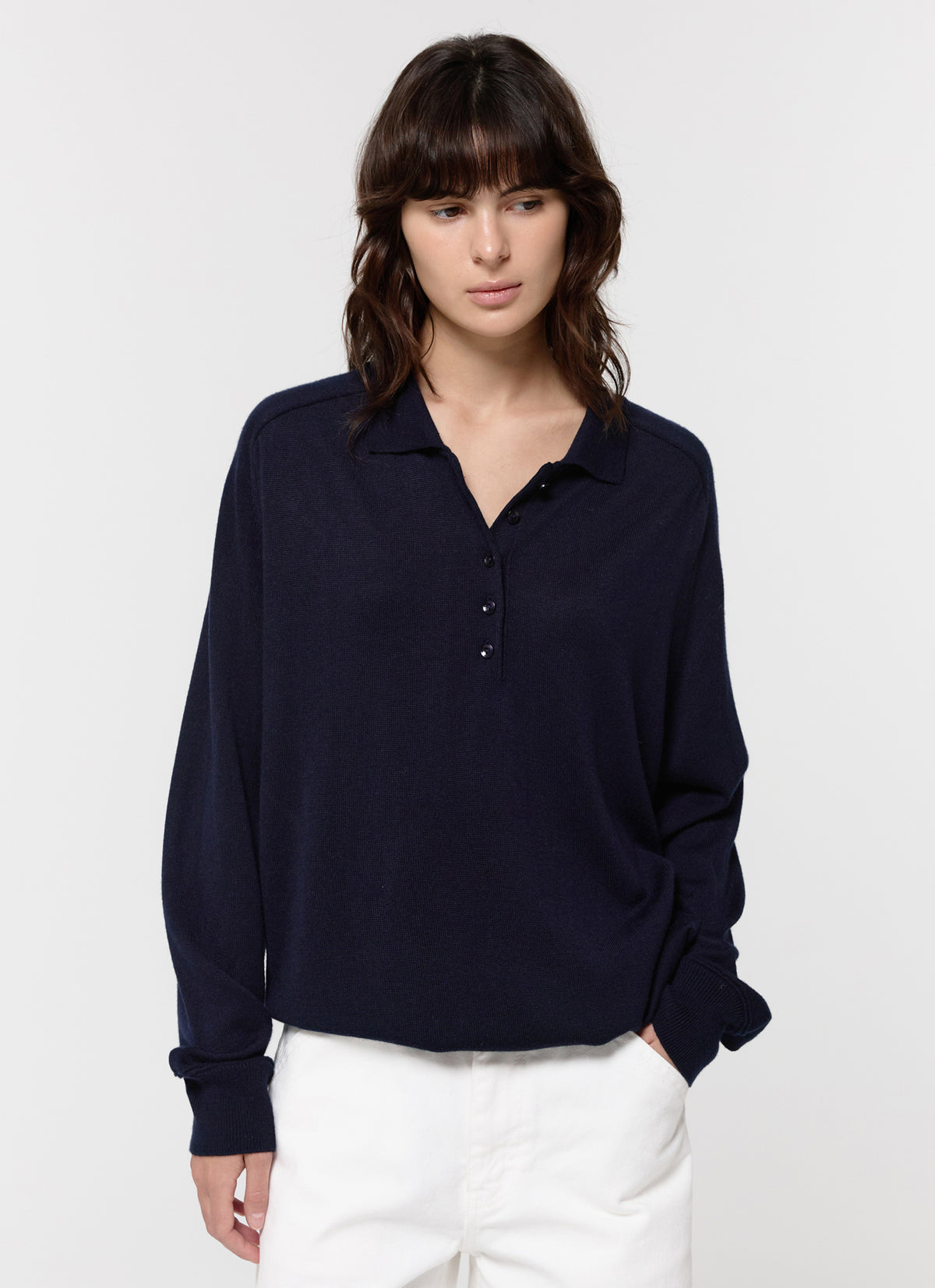 26FW WOOL SILK POLO KNIT