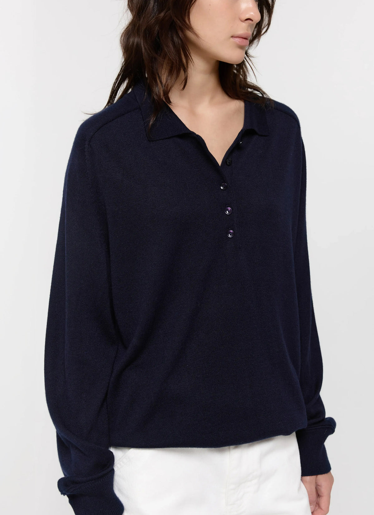 26FW WOOL SILK POLO KNIT