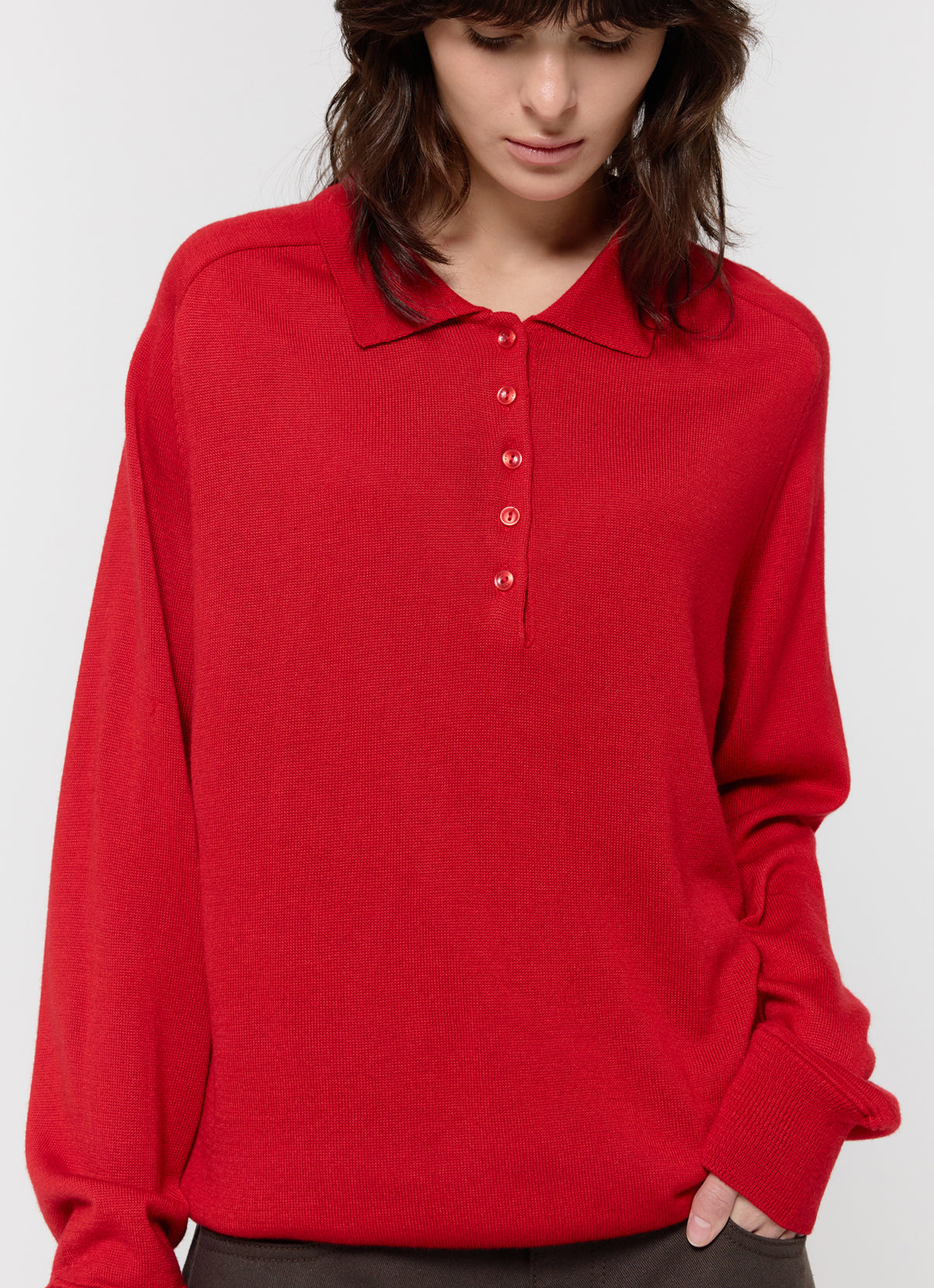 26FW WOOL SILK POLO KNIT