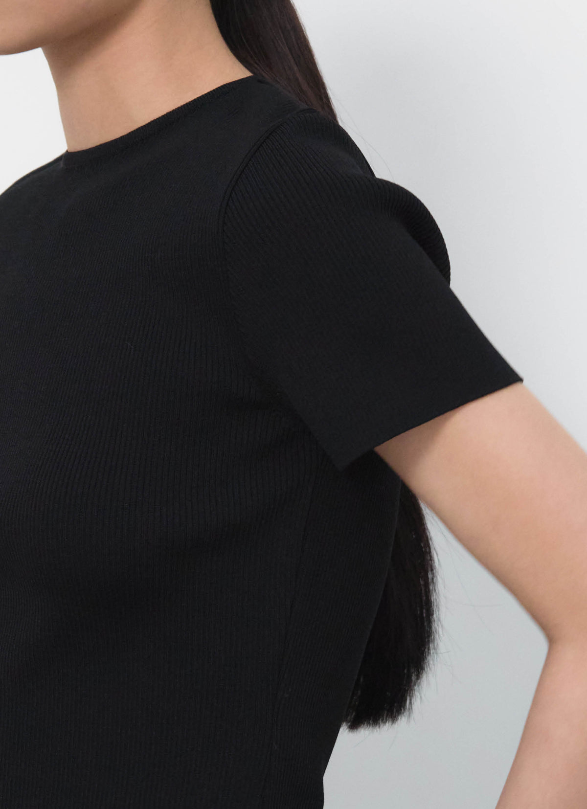 26FW RIBBED HALF SLEEVE KNIT