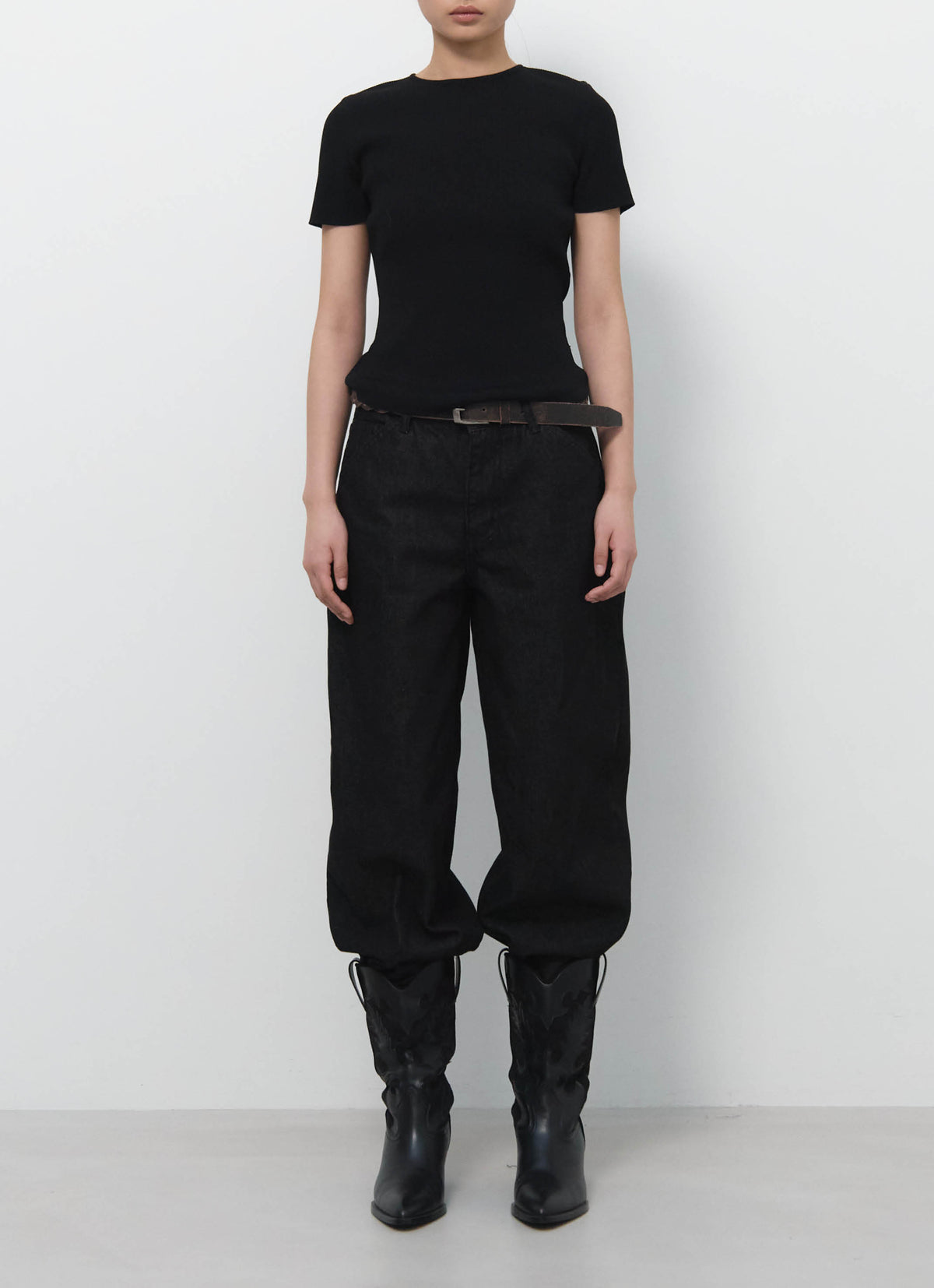 26FW RIBBED HALF SLEEVE KNIT
