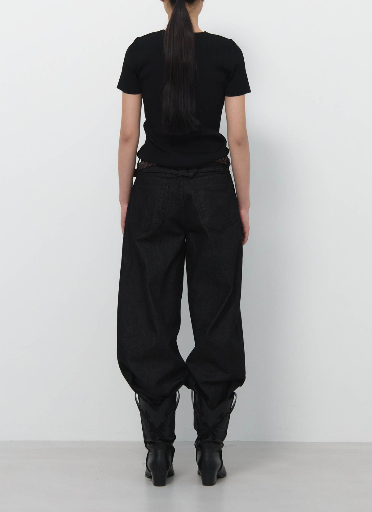 26FW RIBBED HALF SLEEVE KNIT