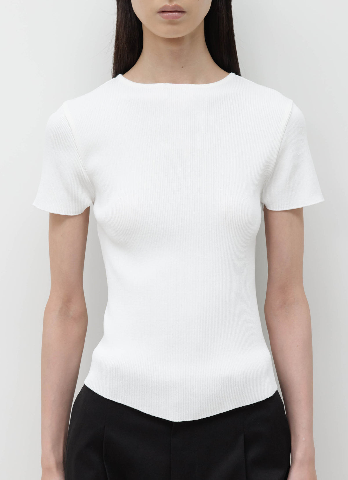 26FW RIBBED HALF SLEEVE KNIT