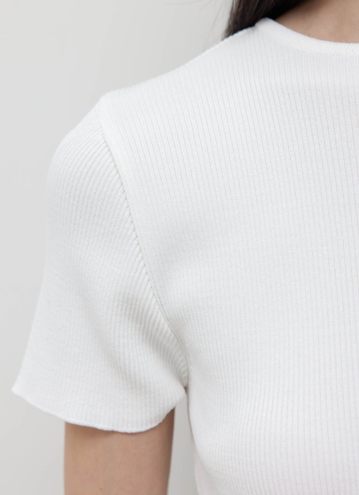 26FW RIBBED HALF SLEEVE KNIT