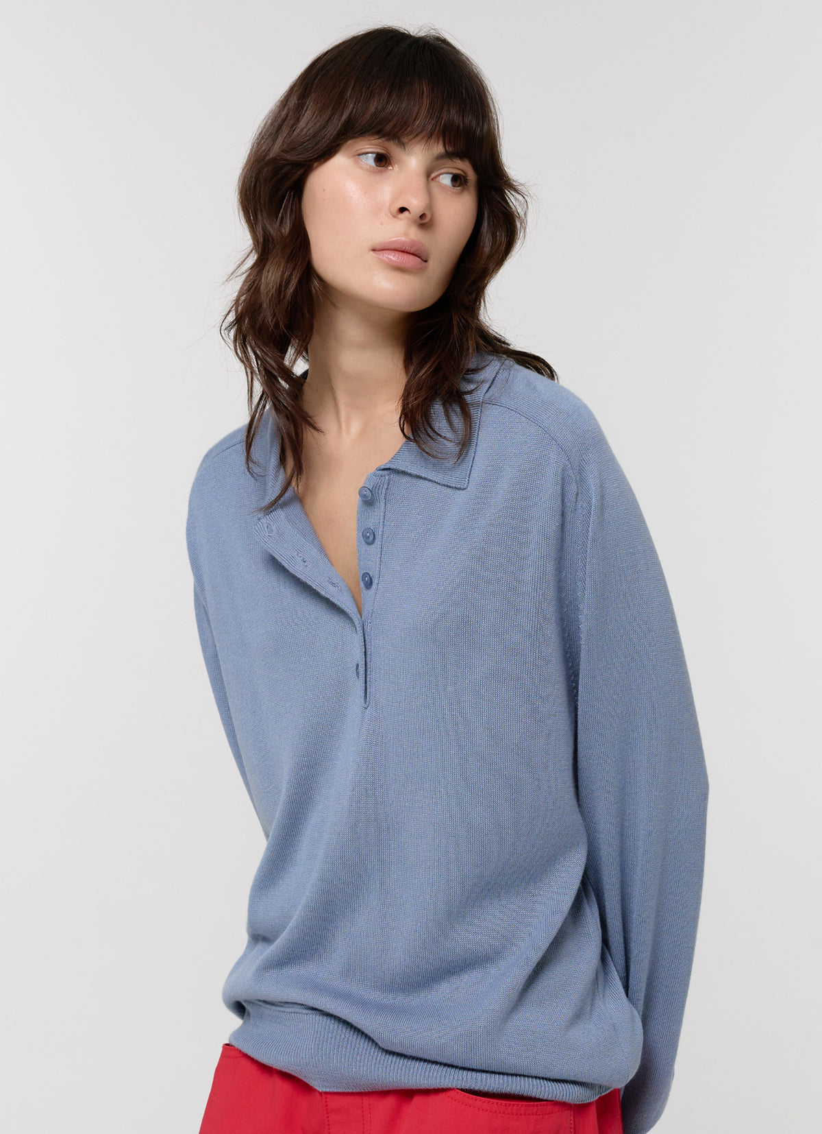 26FW WOOL SILK POLO KNIT