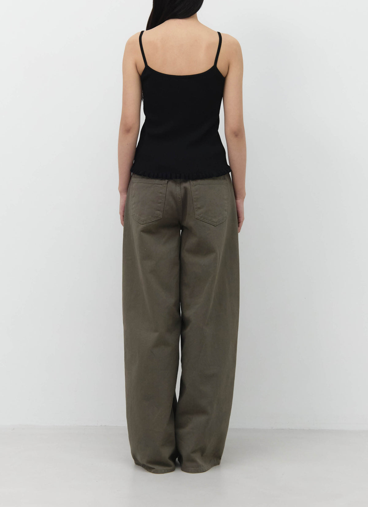 26FW RIBBED FRILL SLEEVELESS
