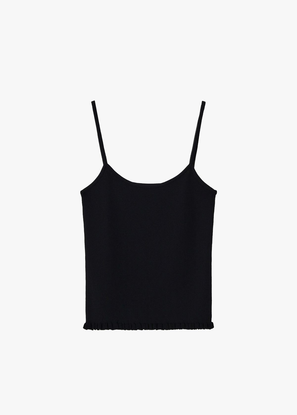 26FW RIBBED FRILL SLEEVELESS