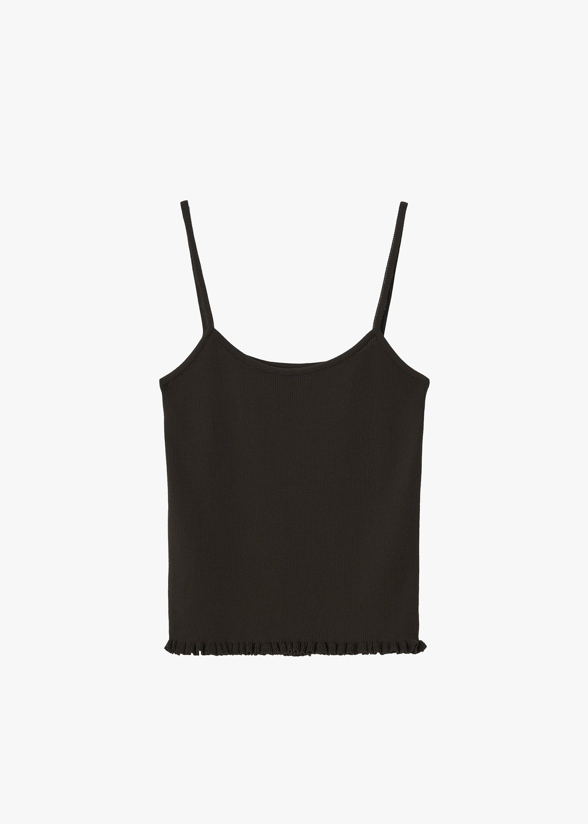 26FW RIBBED FRILL SLEEVELESS
