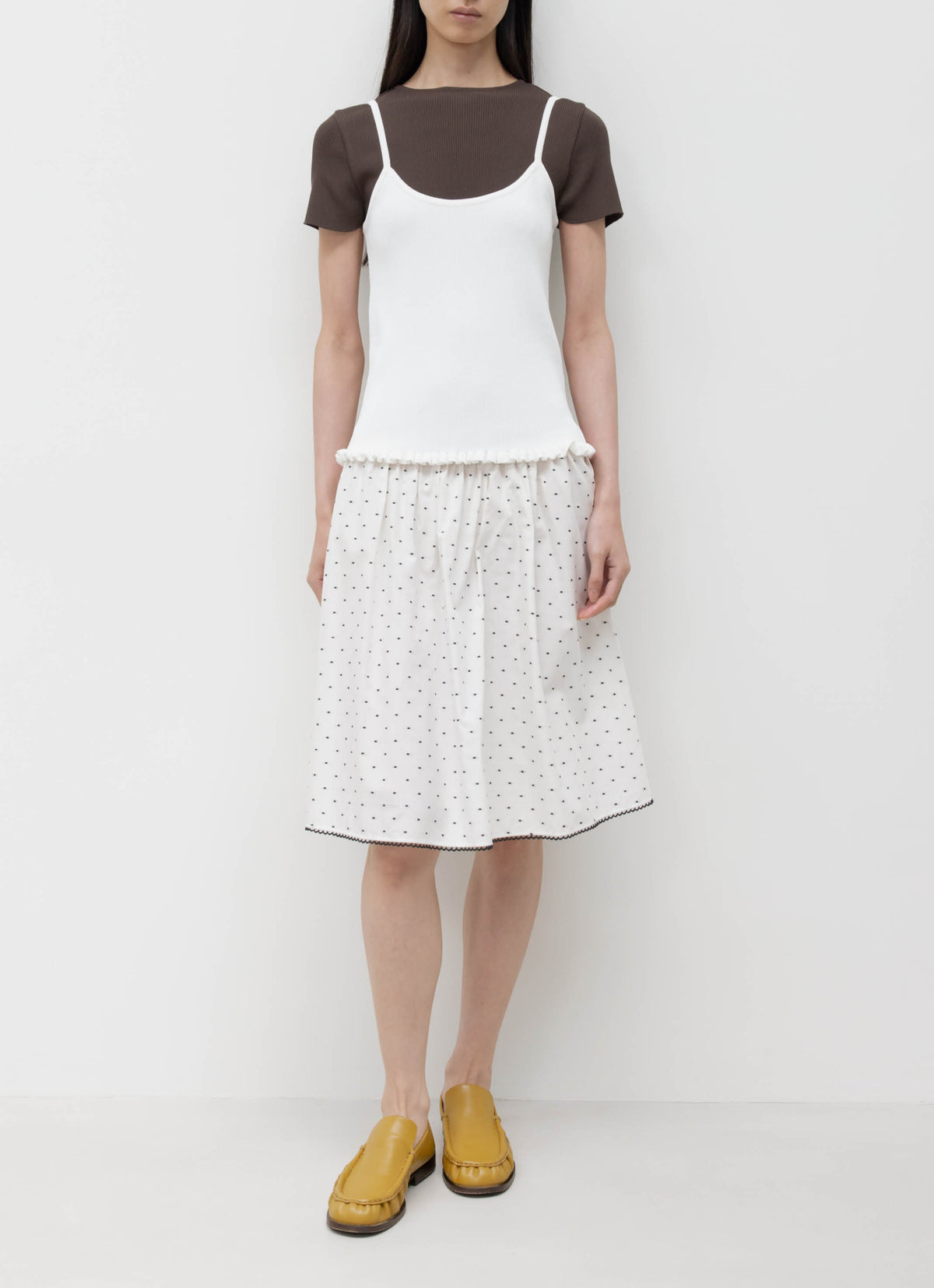 26FW RIBBED FRILL SLEEVELESS