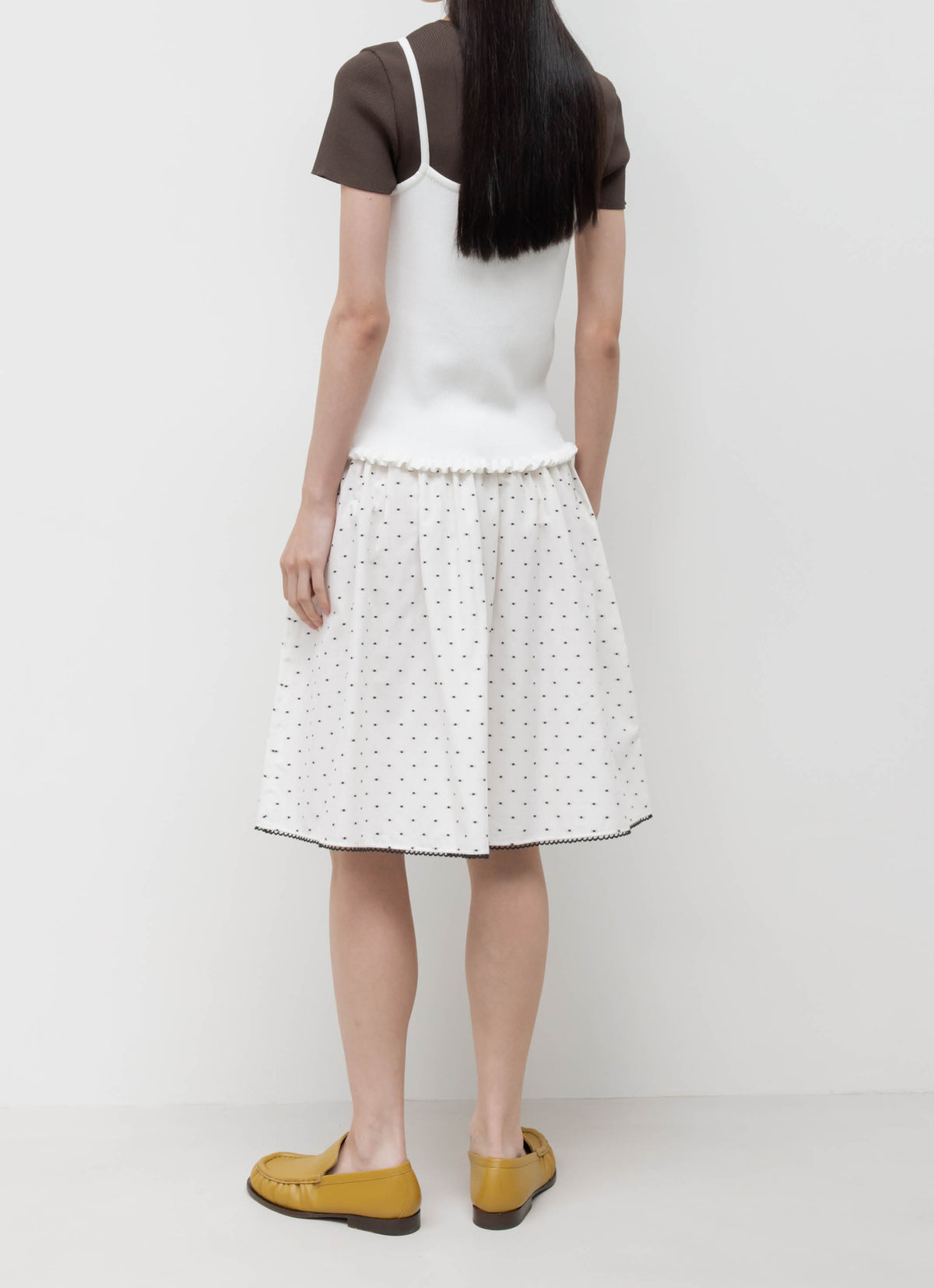 26FW RIBBED FRILL SLEEVELESS