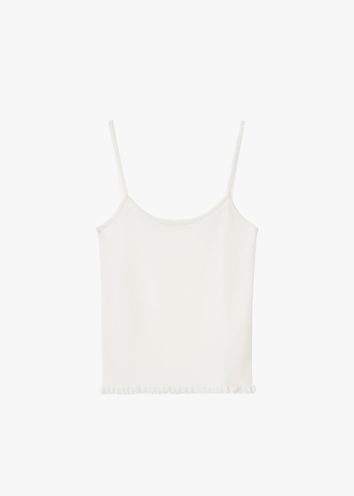 26FW RIBBED FRILL SLEEVELESS