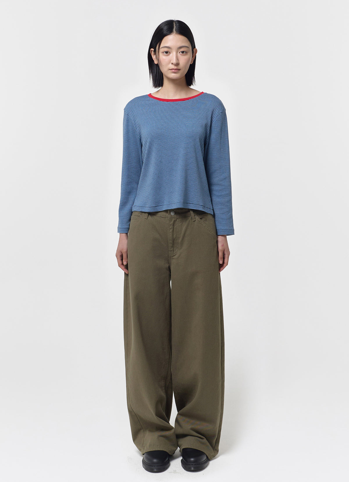 26FW MID SLEEVE STRIPE TOP