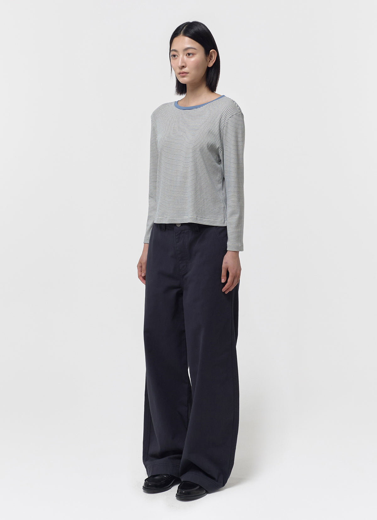 26FW MID SLEEVE STRIPE TOP